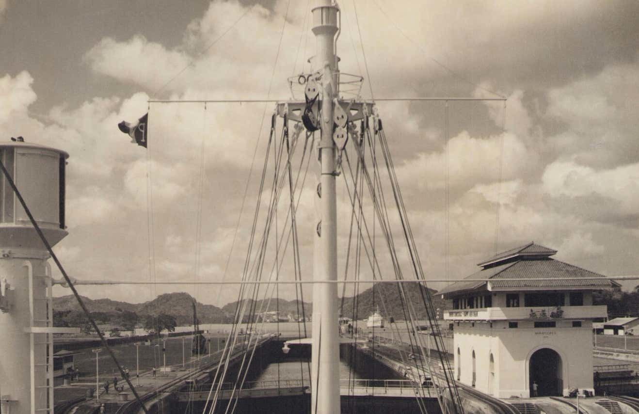 Panama, Ship, Black And White Photography 1960s photo for sale