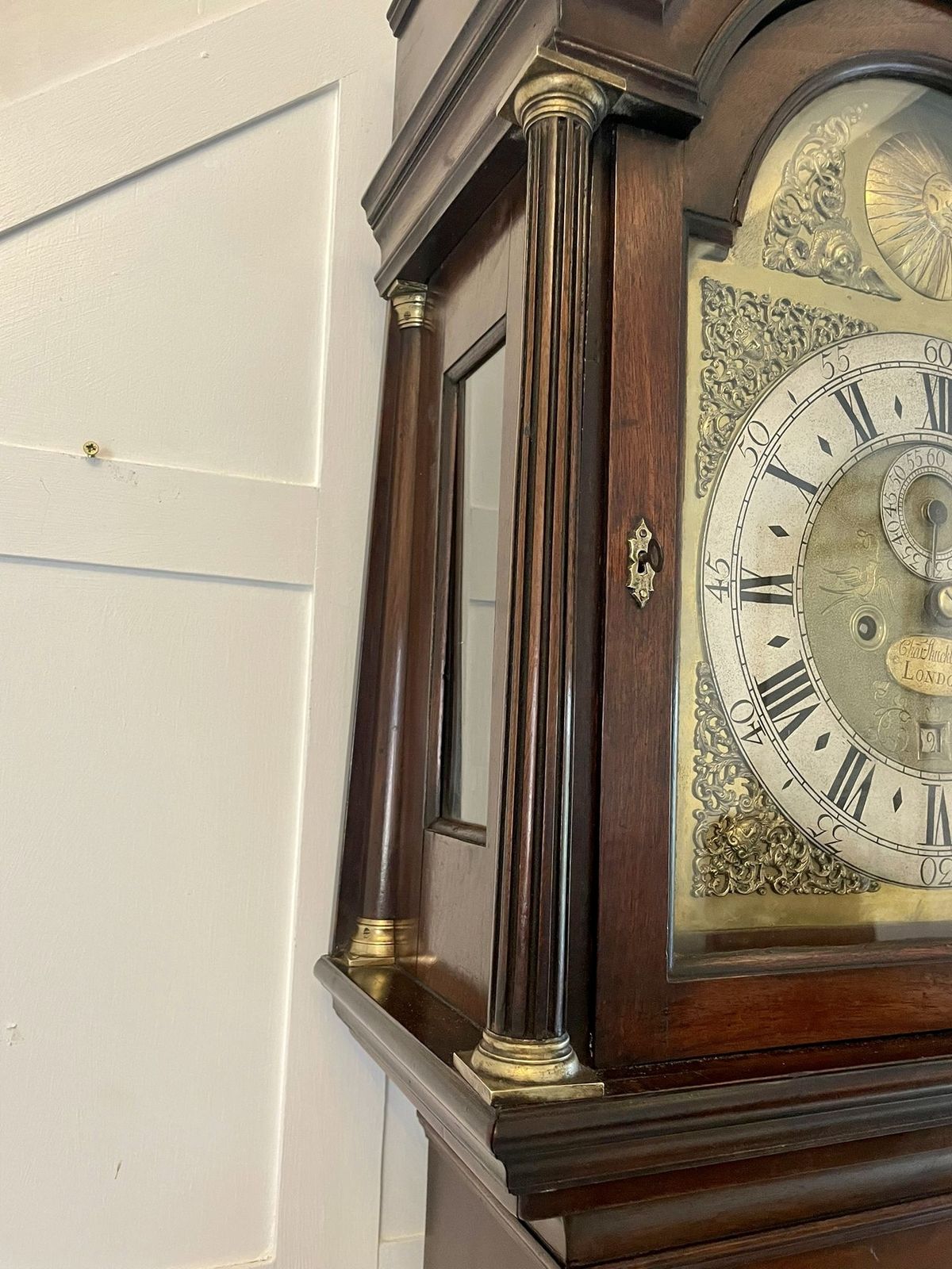 Fine Antique Mahogany Longcase Clock Signed Charles Shuckburgh, London photo vintage