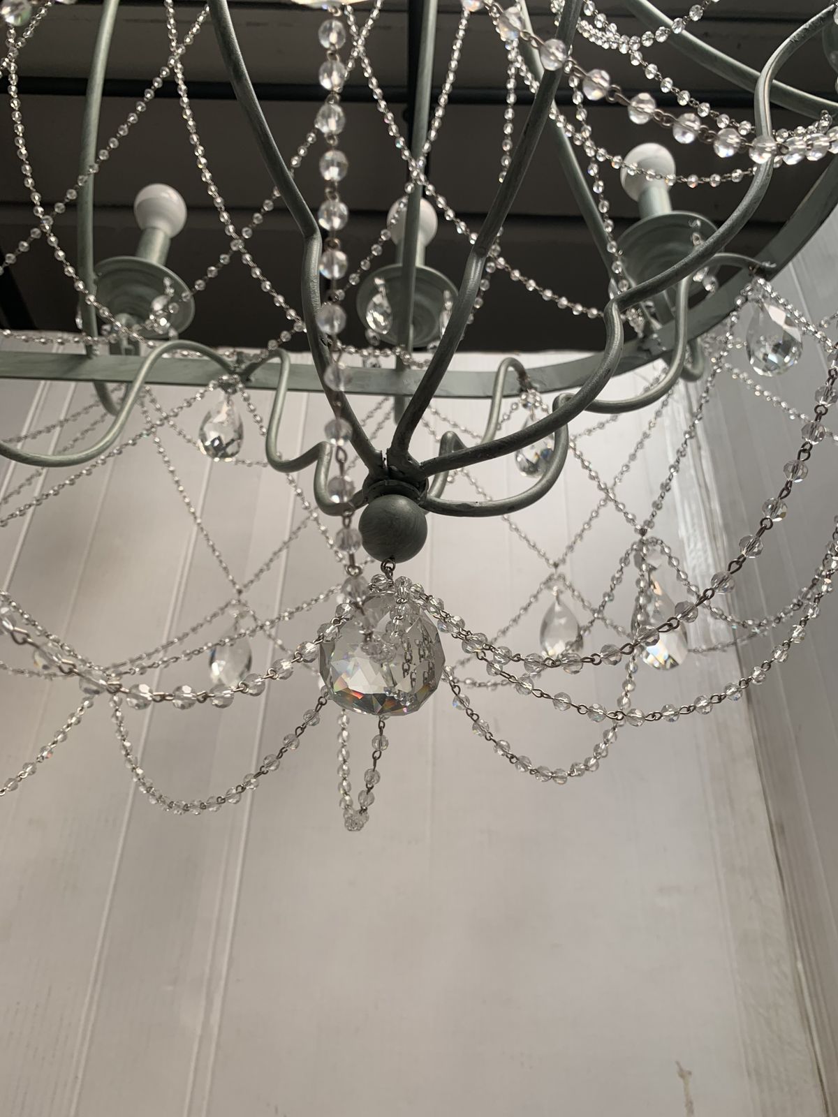 photo furniture Chandelier In Black Metal, 14 Lights, Wrought Iron Florentine Art Made In Italy