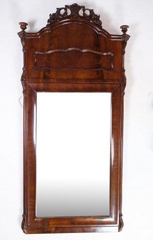 Mirror Made In Mahogany With Carvings, Denmark, 1880