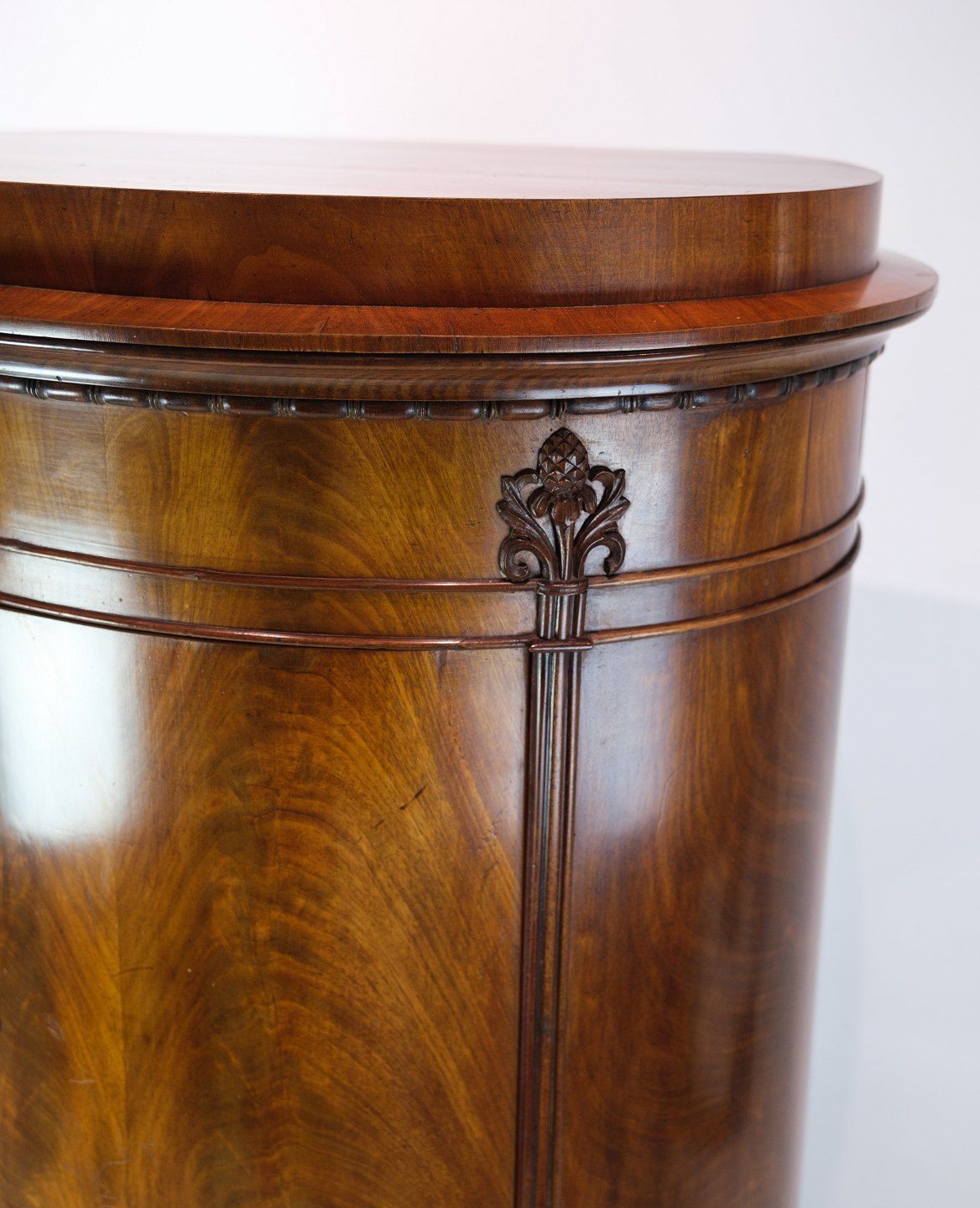 Antique Pedestal Cabinet In Mahogany With Carvings From 1840s photo furniture