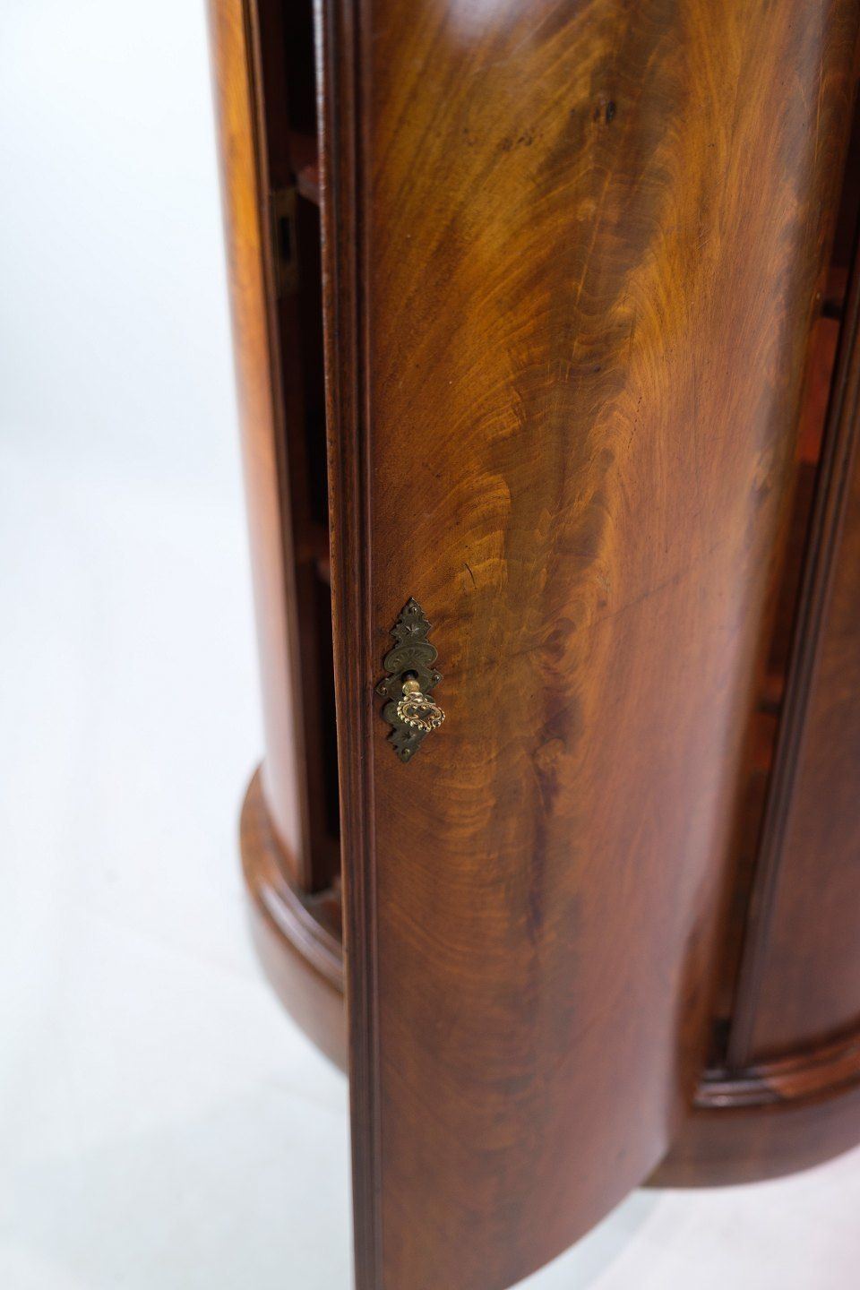 Antique Pedestal Cabinet In Mahogany With Carvings From 1840s photo Furniture