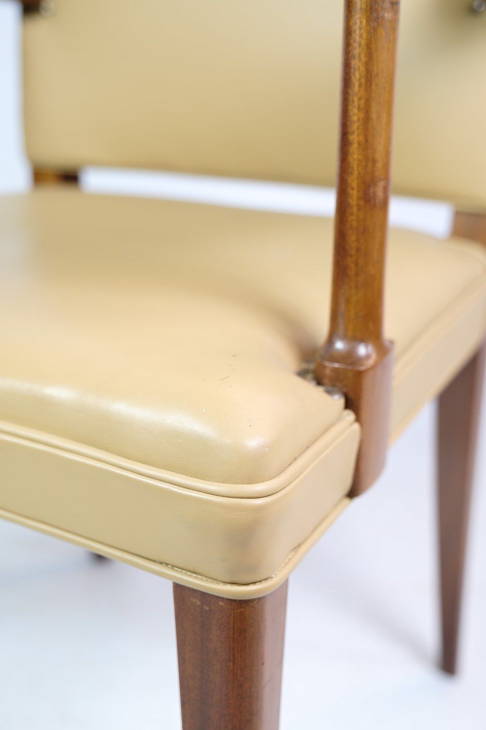 Armchair In Mahohgany And Light Leather By Jacob Kjær From 1950s photo Furniture