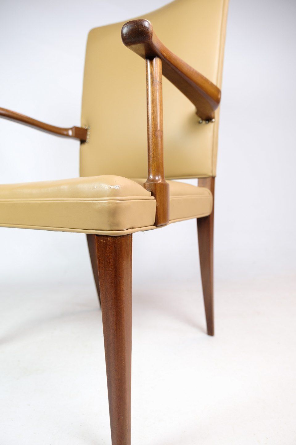 Armchair In Mahohgany And Light Leather By Jacob Kjær From 1950s photo 1225.0