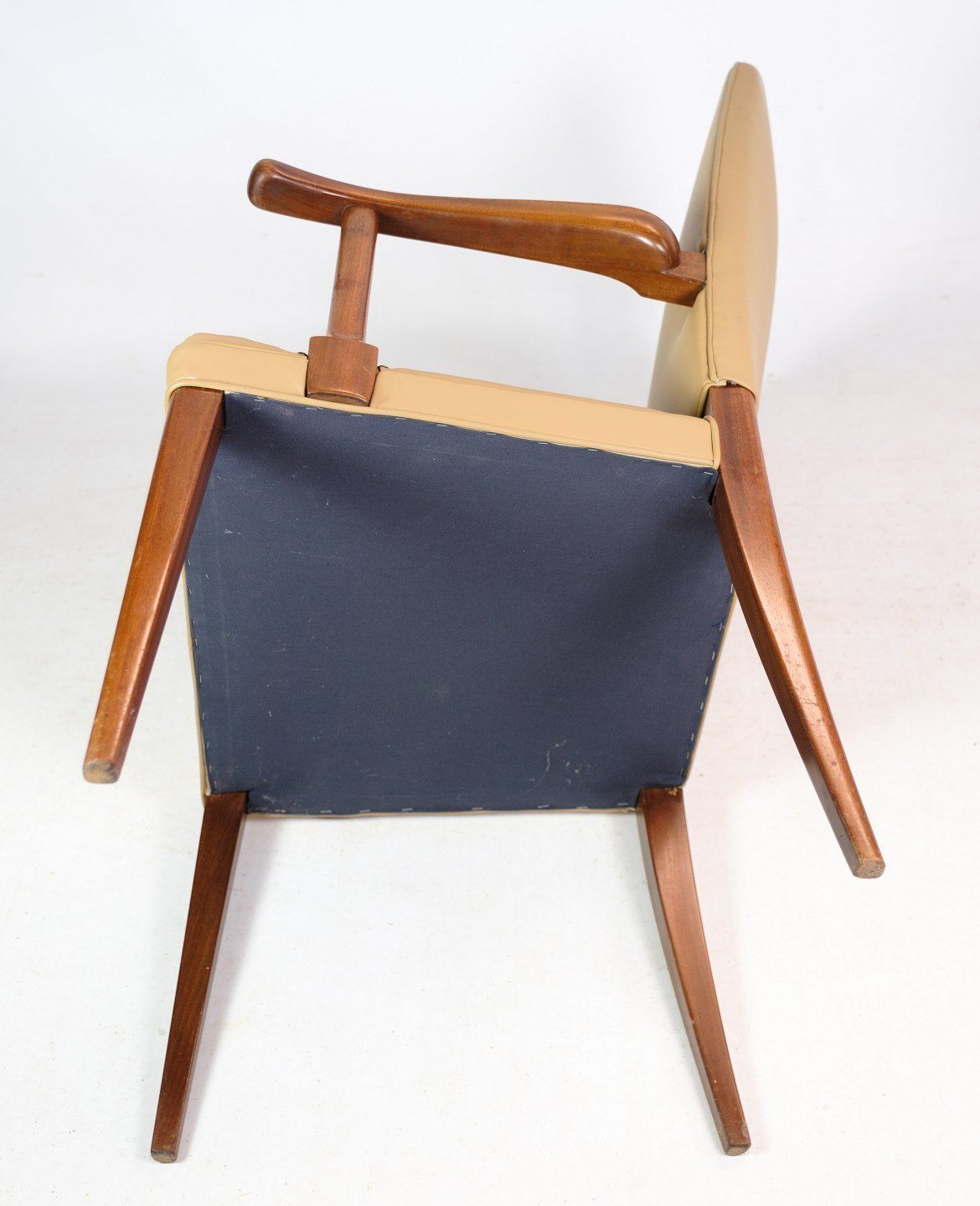 Armchair In Mahohgany And Light Leather By Jacob Kjær From 1950s photo vintage