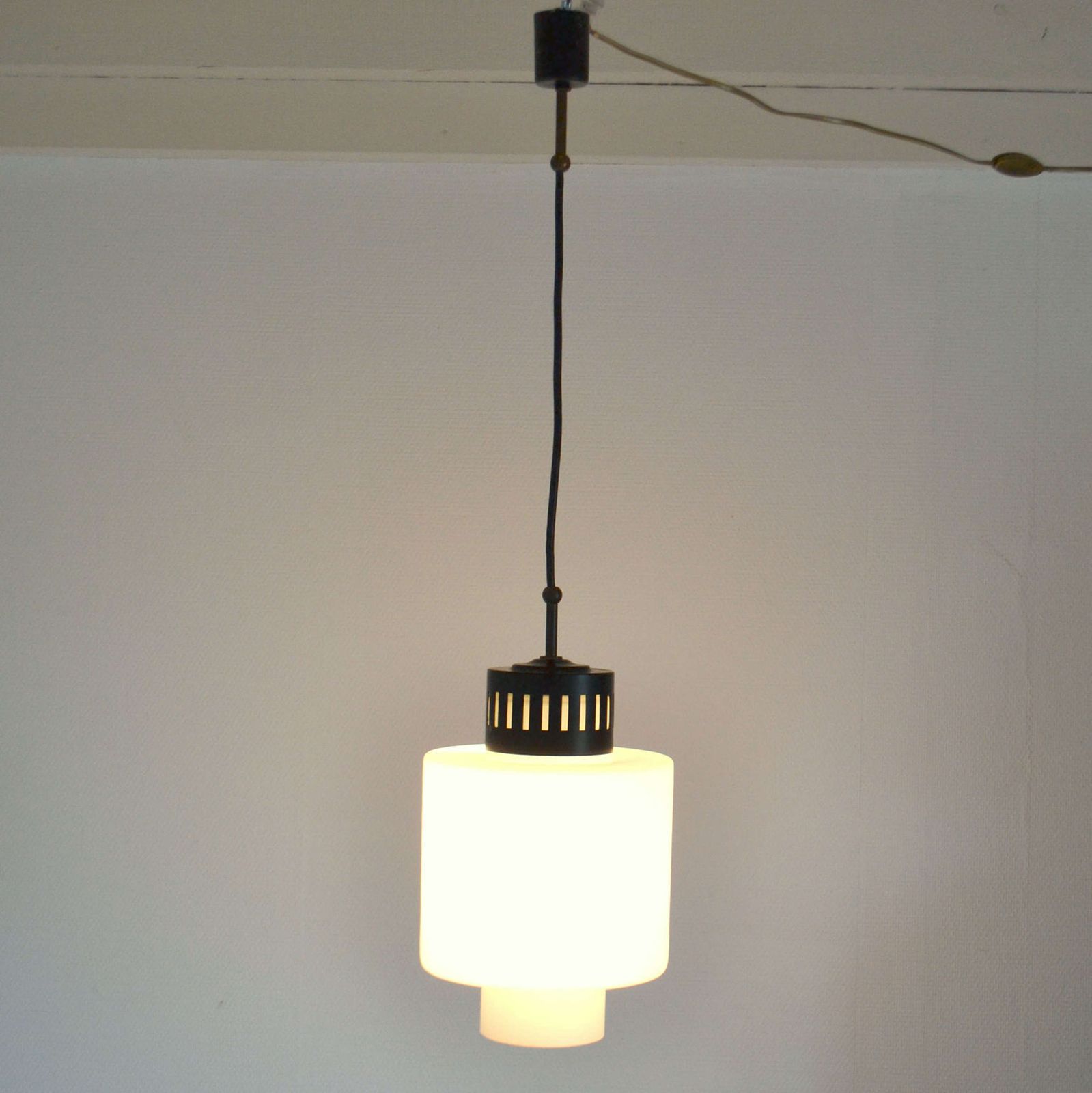 photo for sale Stilnovo Opaline Pendant, 1960's