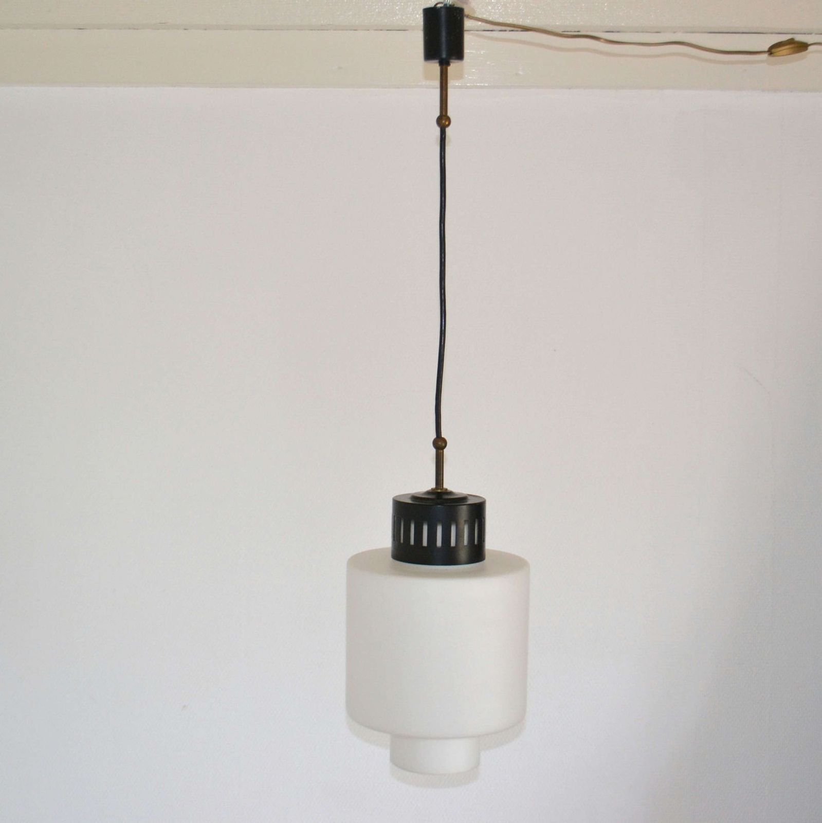 650.0 Stilnovo Opaline Pendant, 1960's photo