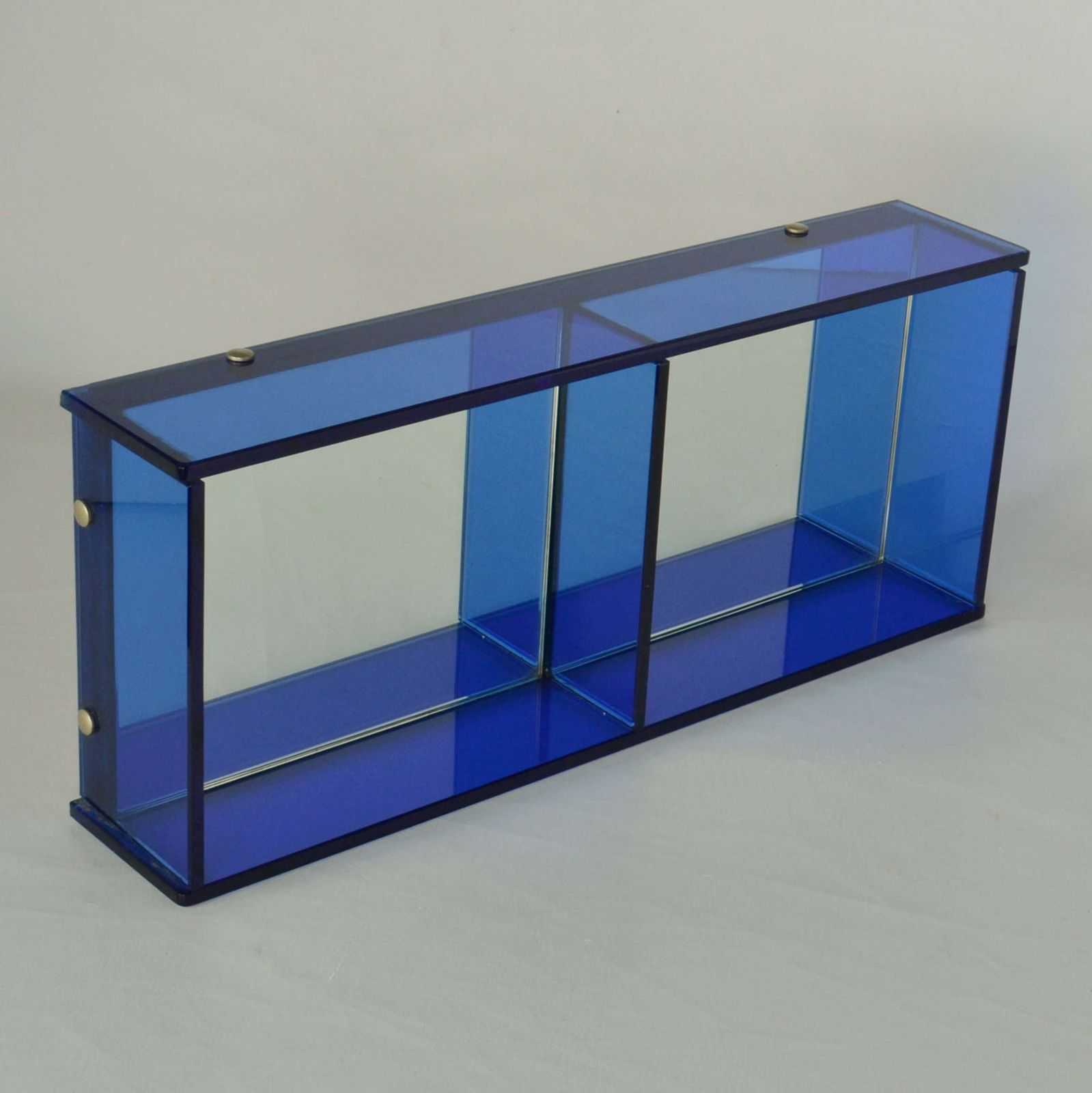 Blue Glass Wall Mirror Attributed To Crystal Arte photo buy