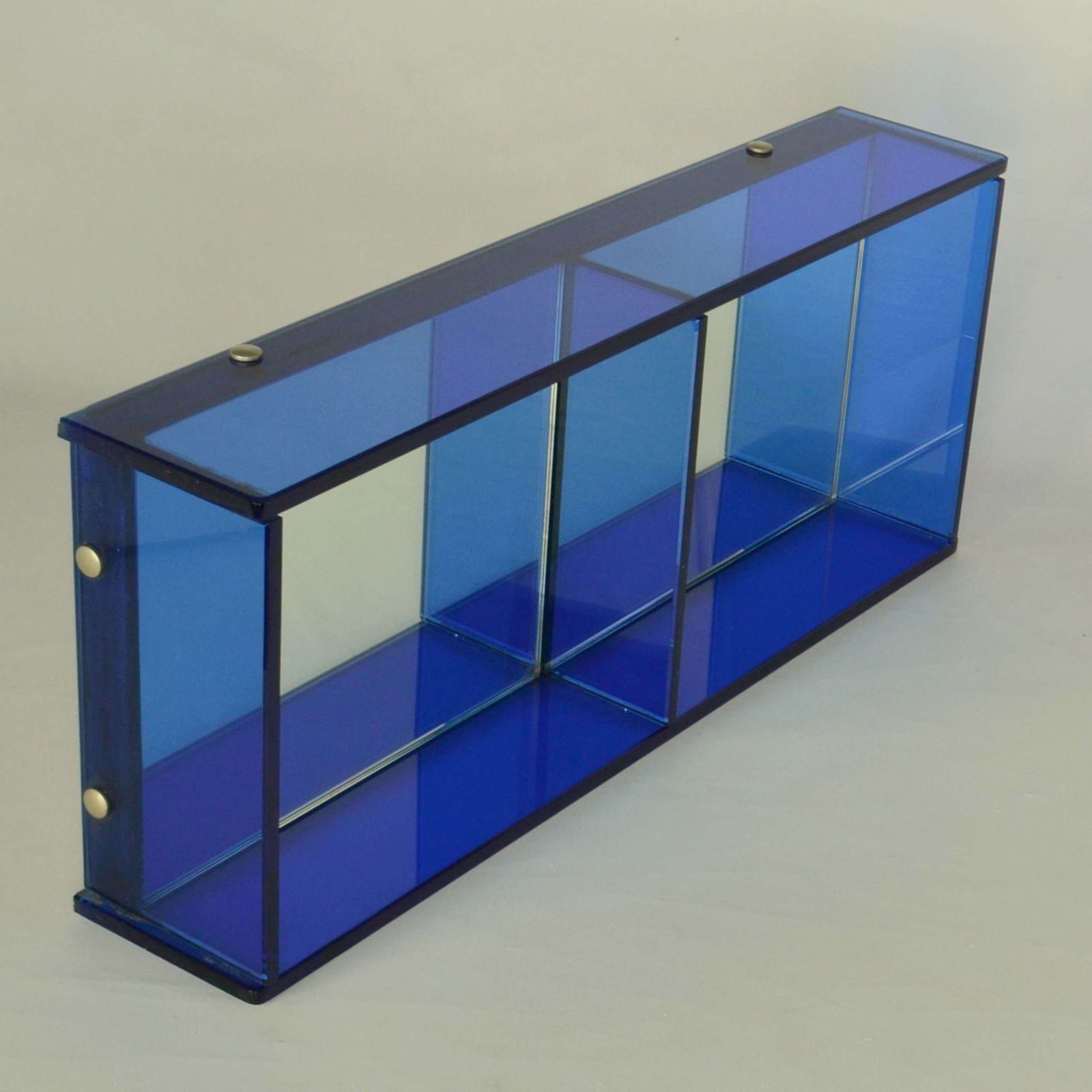 Blue Glass Wall Mirror Attributed To Crystal Arte photo vintage