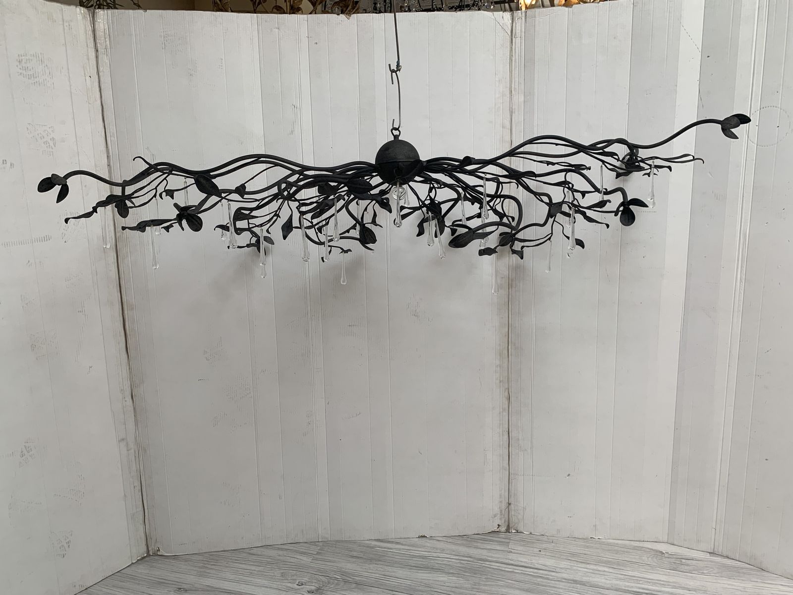 Chandelier In Black Metal Big And Impressive  Wrought Iron Florentine Art Made In Italy photo furniture
