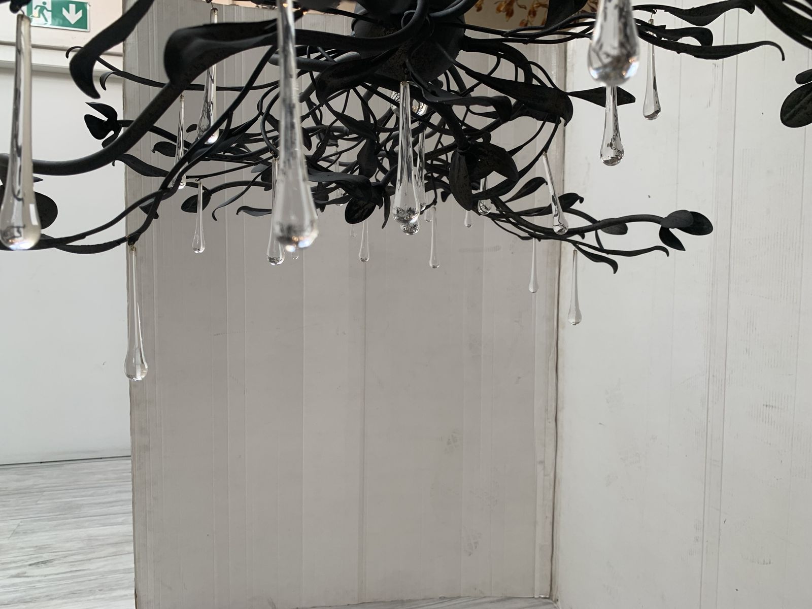Chandelier In Black Metal Big And Impressive  Wrought Iron Florentine Art Made In Italy photo vintage