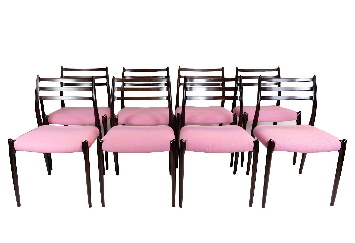 Mahogany Dining Table Chairs, Model 78, Designed By No Møller