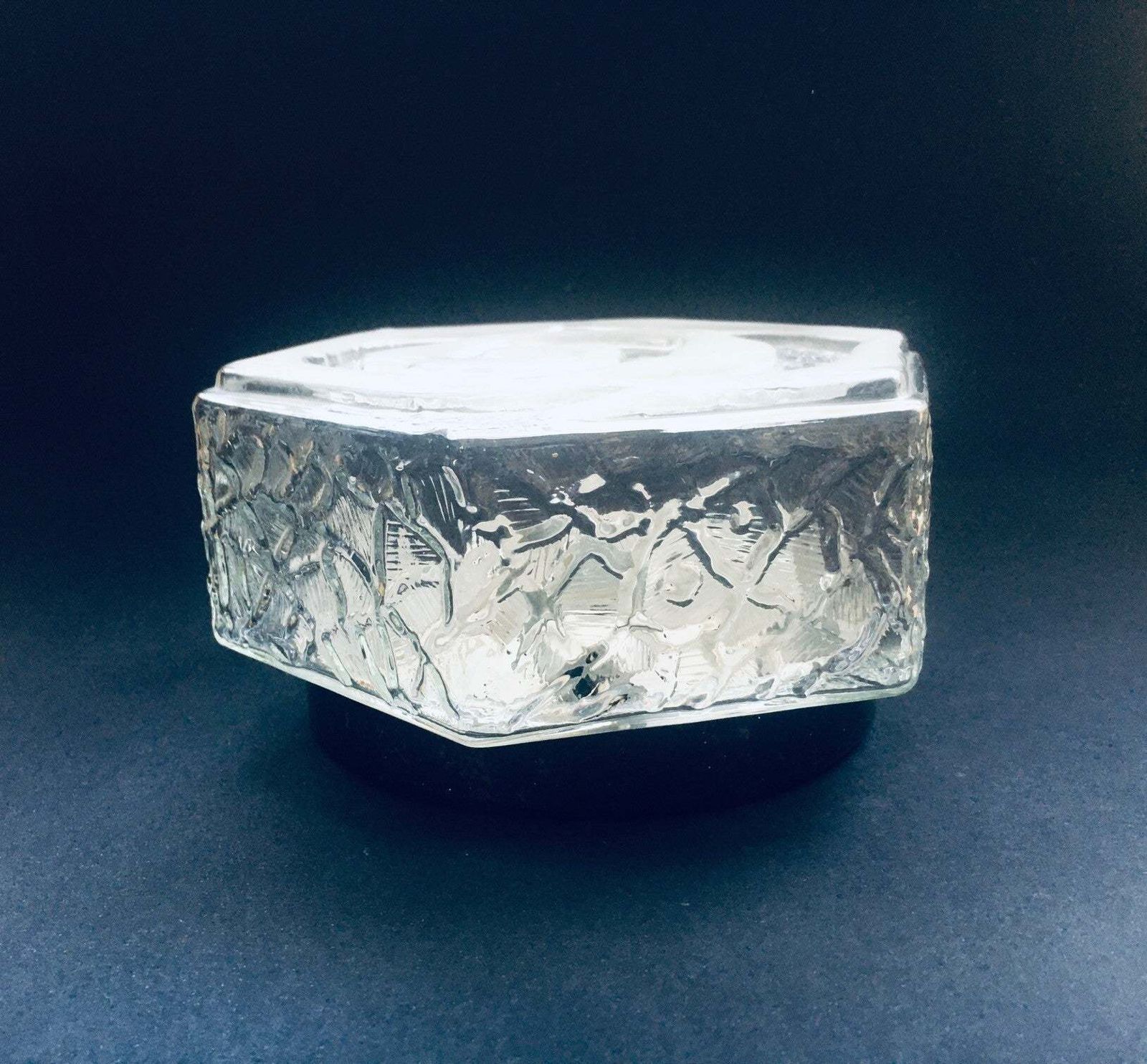 Hexagonal Spiral Design Glass Sconce Wall Lamp 1960's photo 74.4