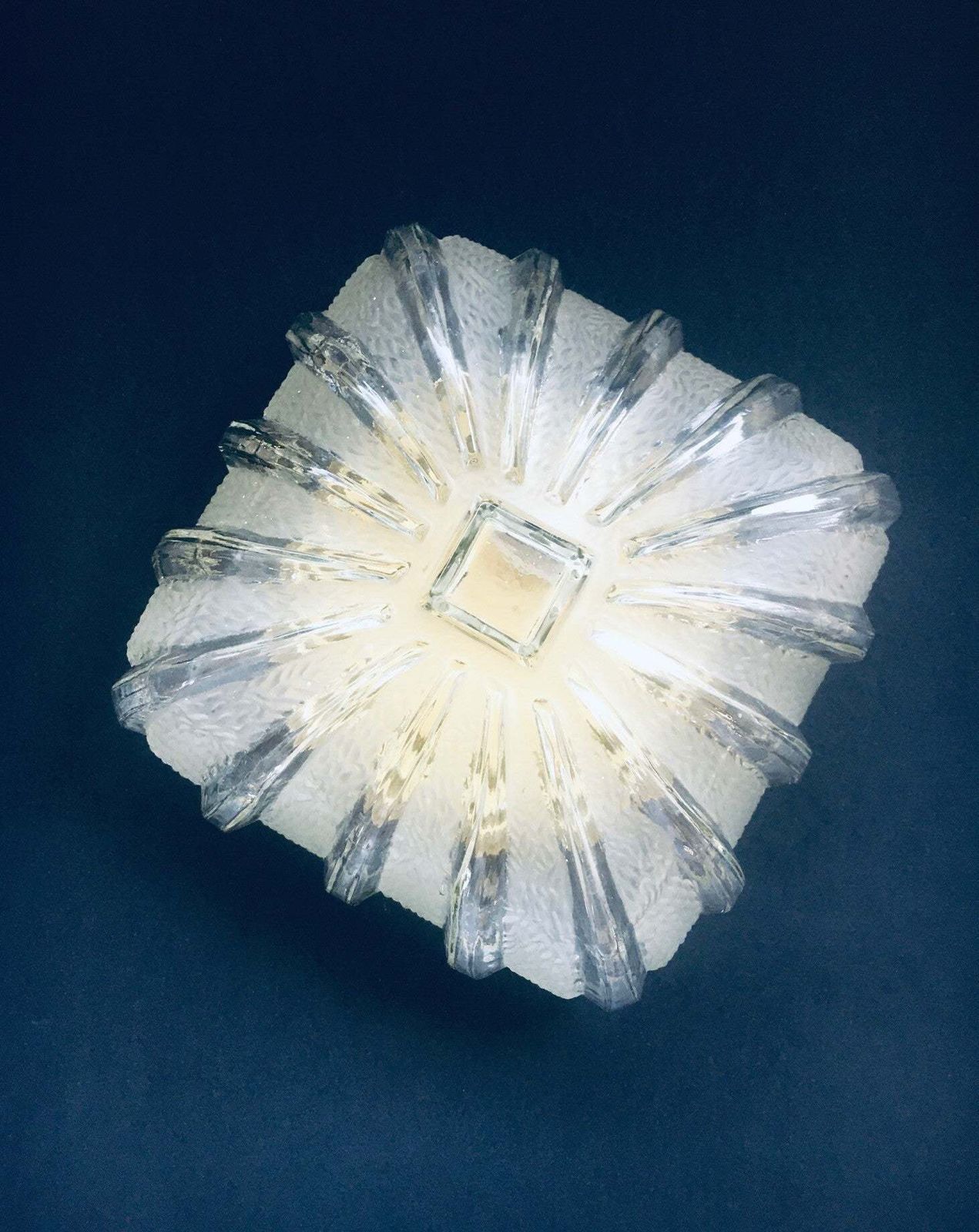 Glazen Wandlamp Met Brandend Sterpatroon, Jaren 1960 photo for sale