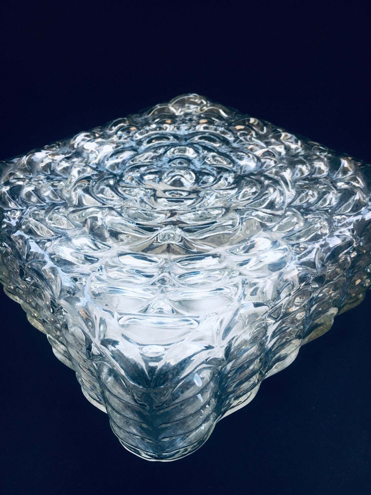photo buy Mid Century Modern Vierkante 'Flower' Glazen Wandlamp, Jaren 1970