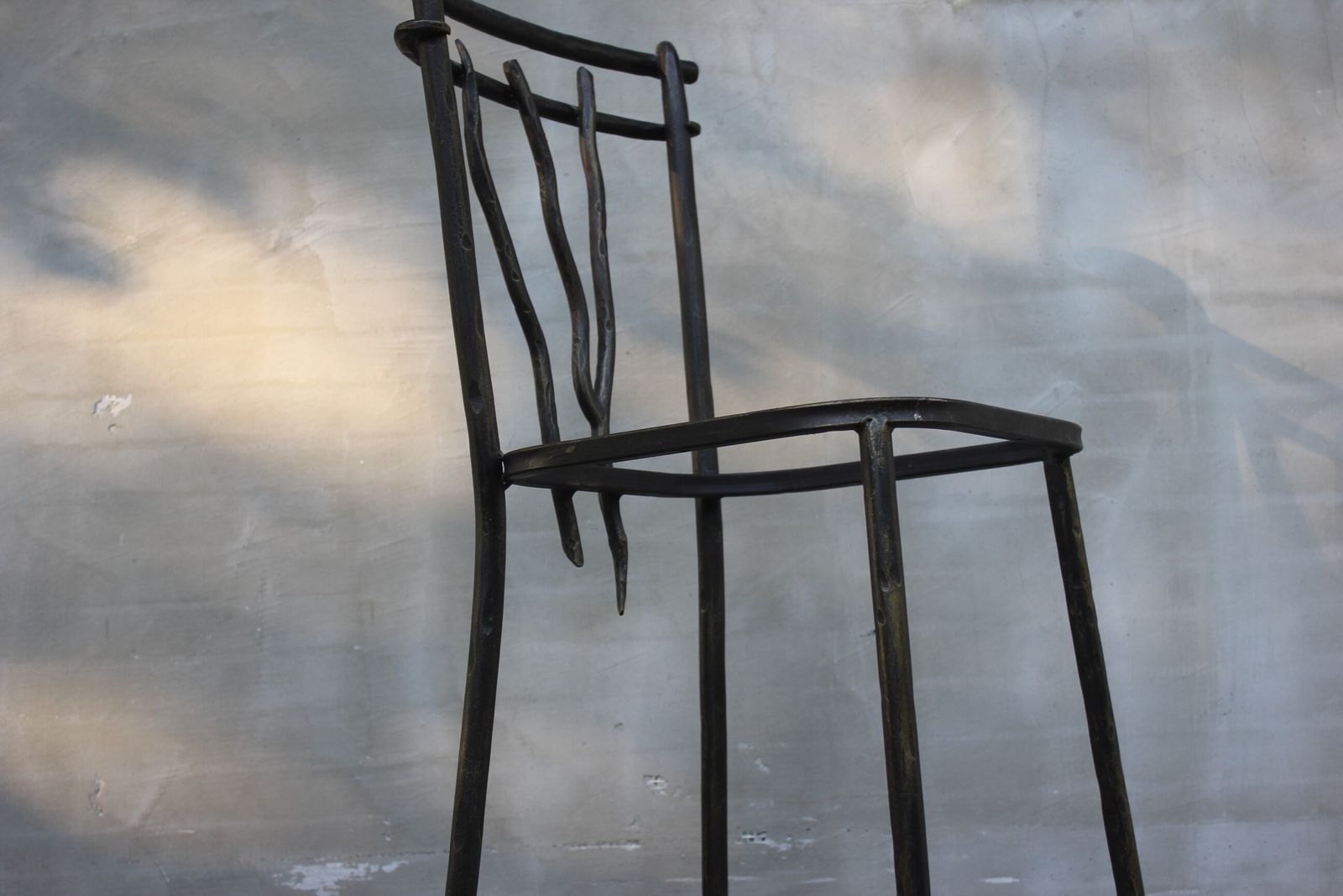 Dining Room Or Bar Stool Wrought Iron High Chair Unique Design Furniture Solid Metal photo Furniture