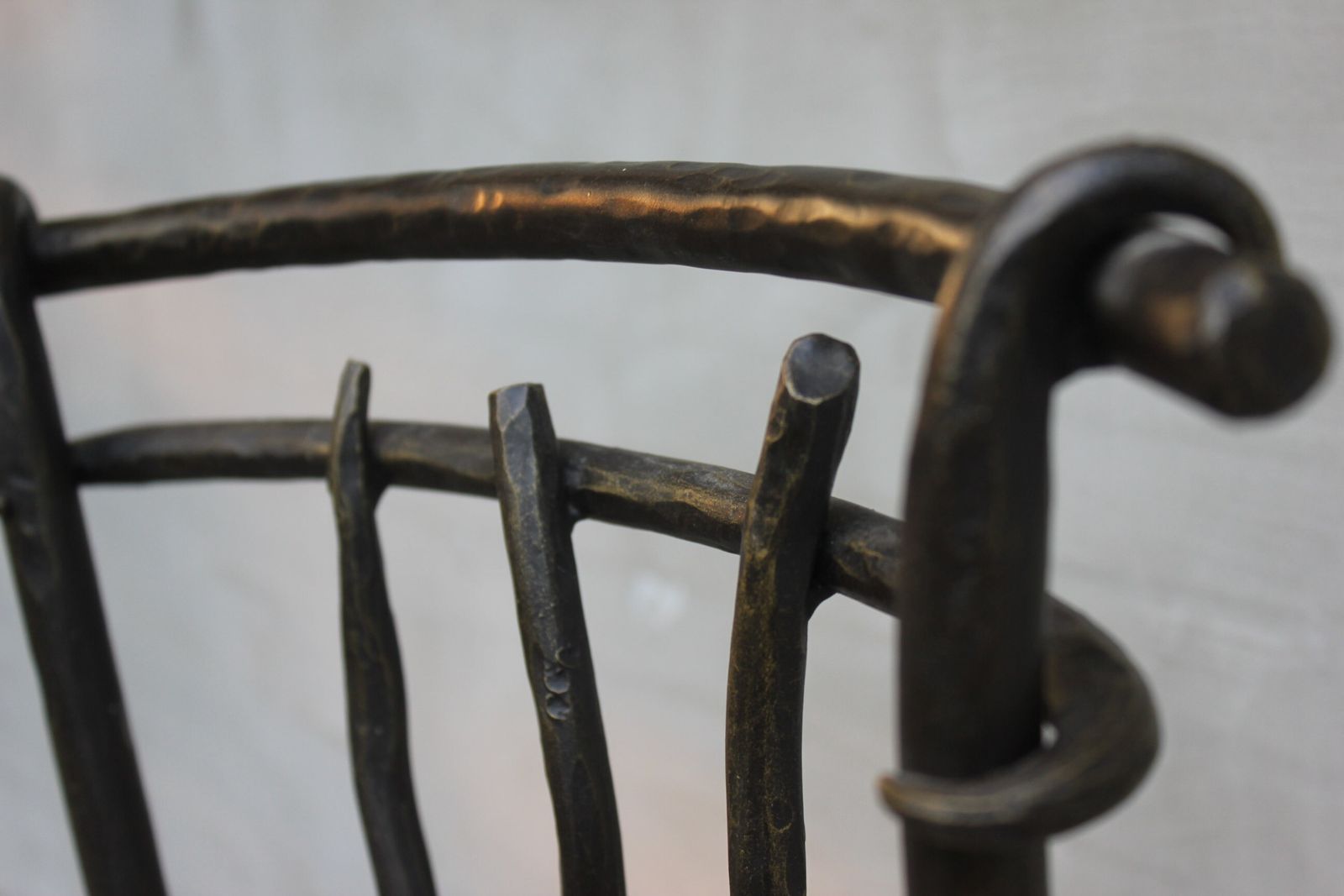 Dining Room Or Bar Stool Wrought Iron High Chair Unique Design Furniture Solid Metal photo vintage