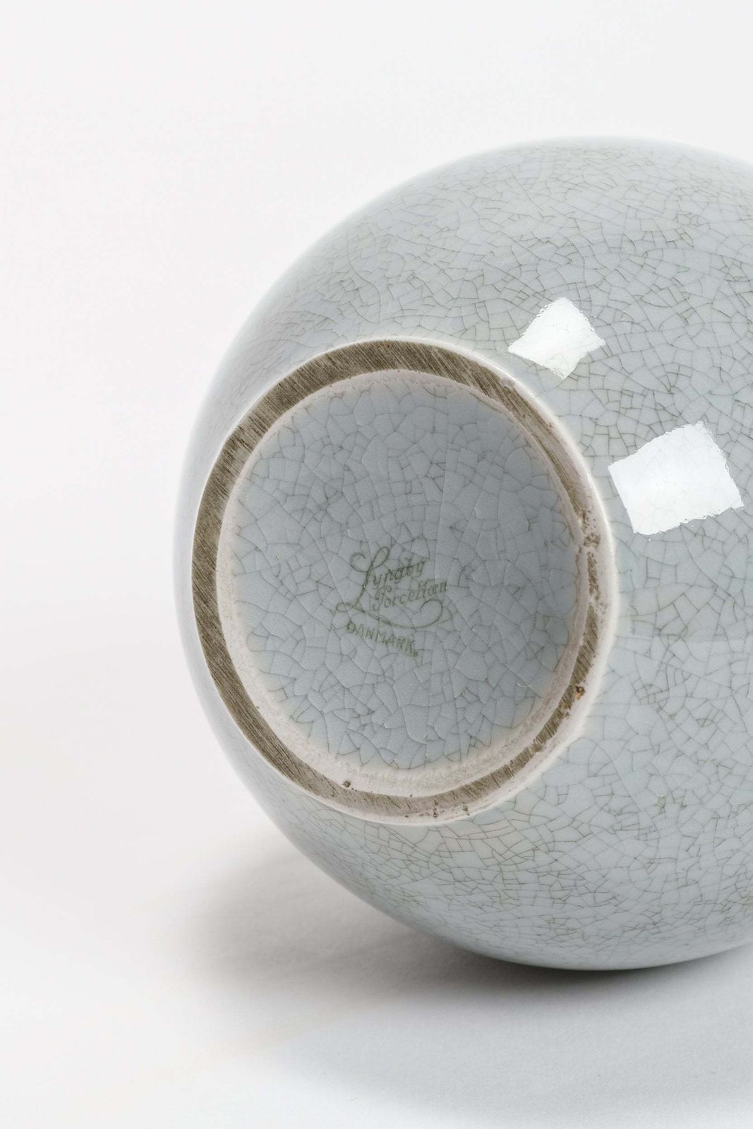 photo for sale Lyngby Craquele Porcelain Vase, 1930s, Denmark