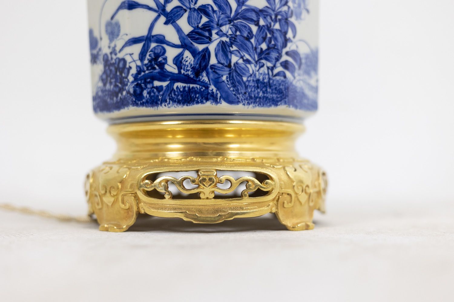 Lamp In Japanese Porcelain And Gilt Bronze, Circa 1880 photo vintage