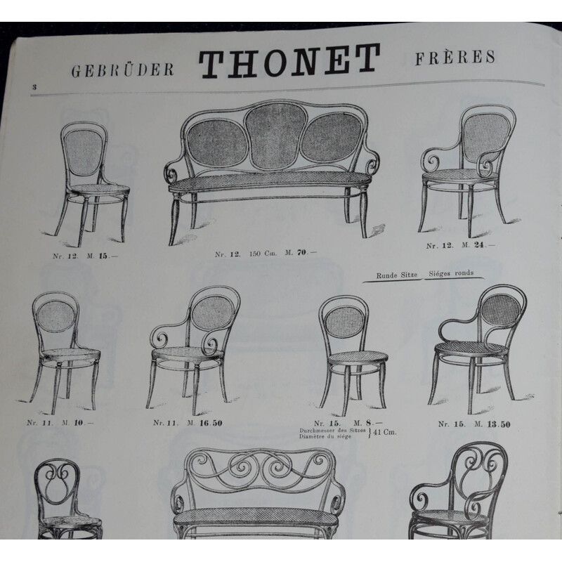 Furniture Set Of 8 Early Mid Century Dining Chairs By Thonet photo