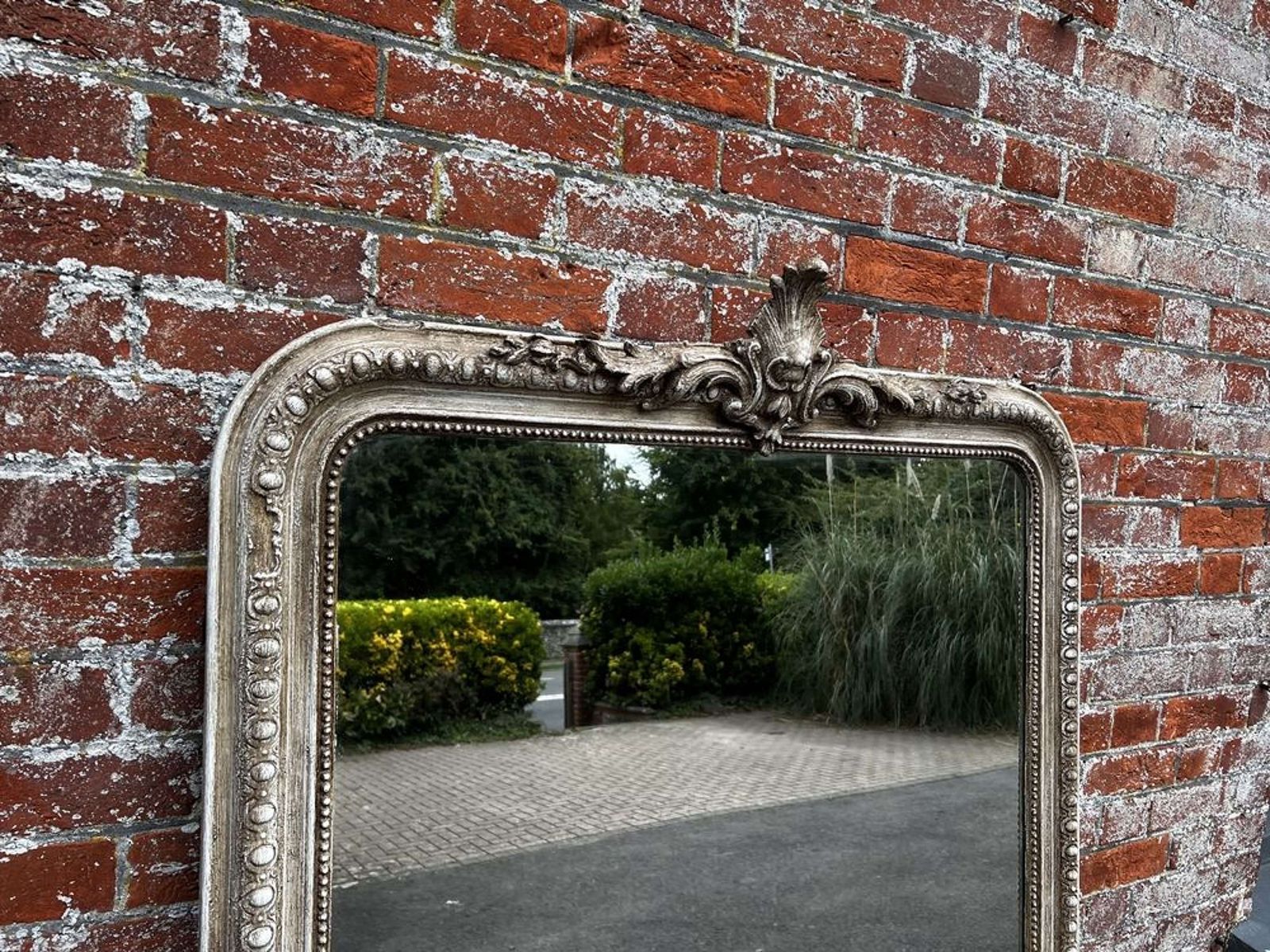 A Superb Large Antique French 19th C Arched Top Painted Mirror photo Home Decor