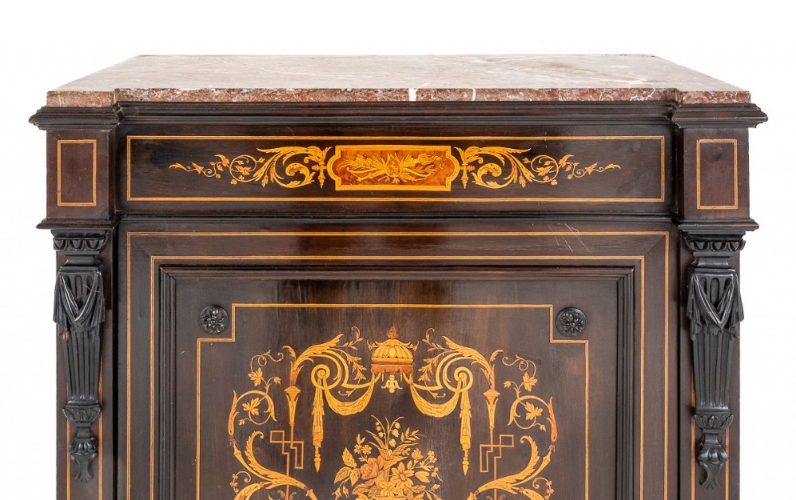 French Pier Cabinet Marquetry Inlay Chest 1860 photo Furniture