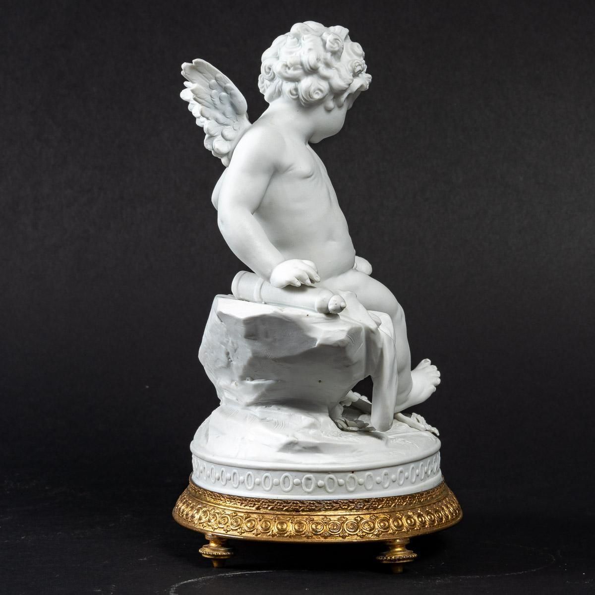 Small Angel With Birds In Biscuit, End Of The 19th Century photo furniture