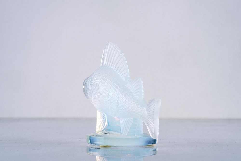 Opalescent Crystal "Perche" Fish Mascot Or Paperweight By René Lalique, France photo Home Decor