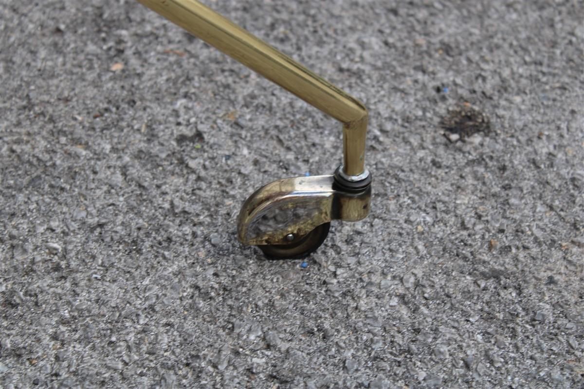 Stylized Solid Brass Bar Trolley Mid Century Italian Design 1950 Cesare Lacca photo for sale