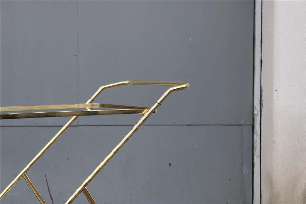 photo furniture Stylized Solid Brass Bar Trolley Mid Century Italian Design 1950 Cesare Lacca