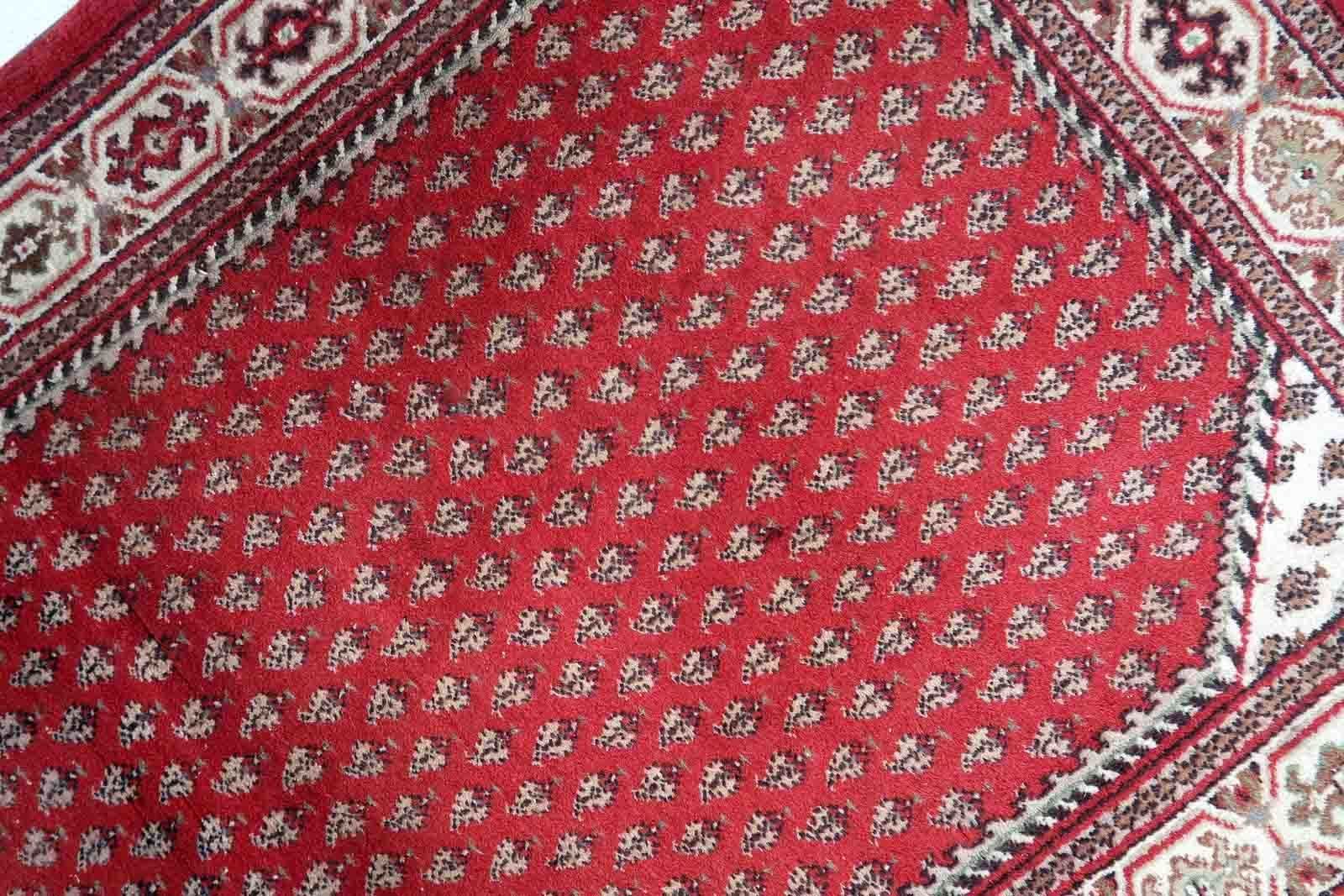 Textiles Handmade Vintage Indian Seraband Rug 3' X 5.2' (92cm X 161cm) 1970s photo