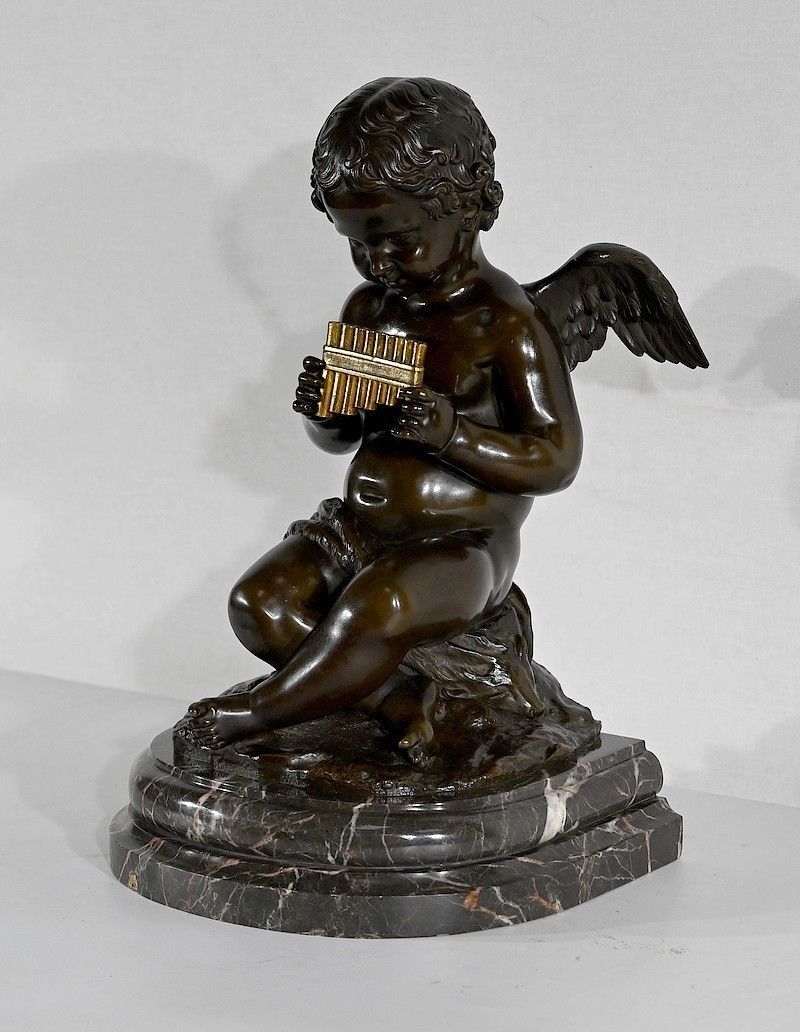 Bronze “Angelot à La Flute” – Late 19th Century photo for sale