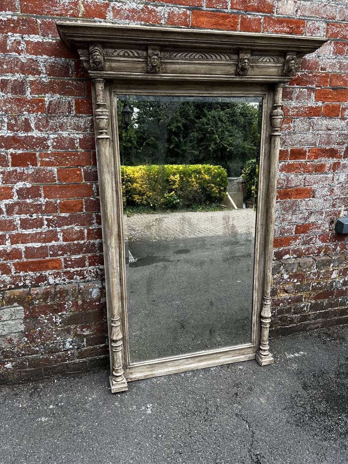 A Wonderful Large Antique French 19th Century Painted Mirror.