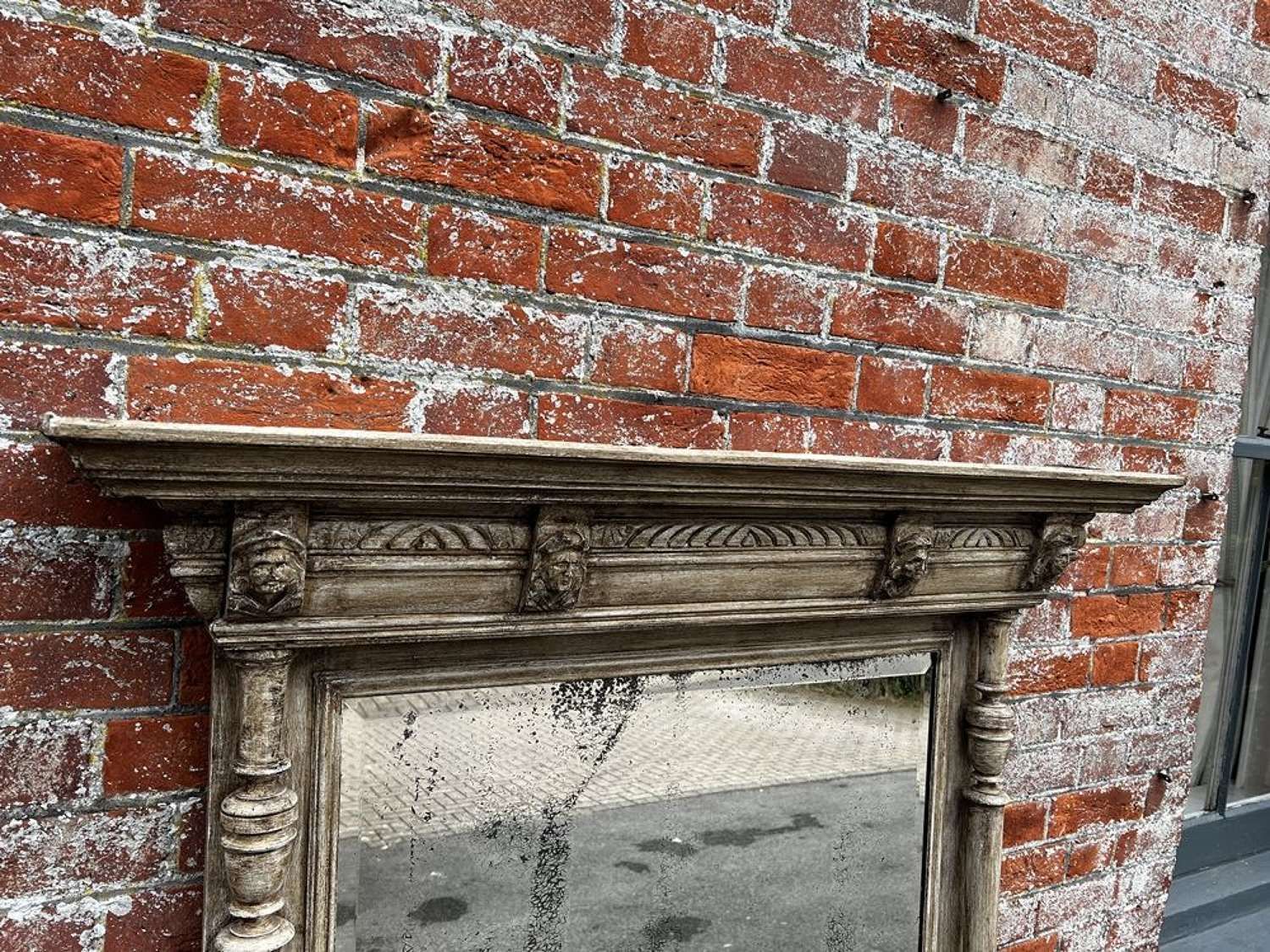 A Wonderful Large Antique French 19th Century Painted Mirror. photo vinterior