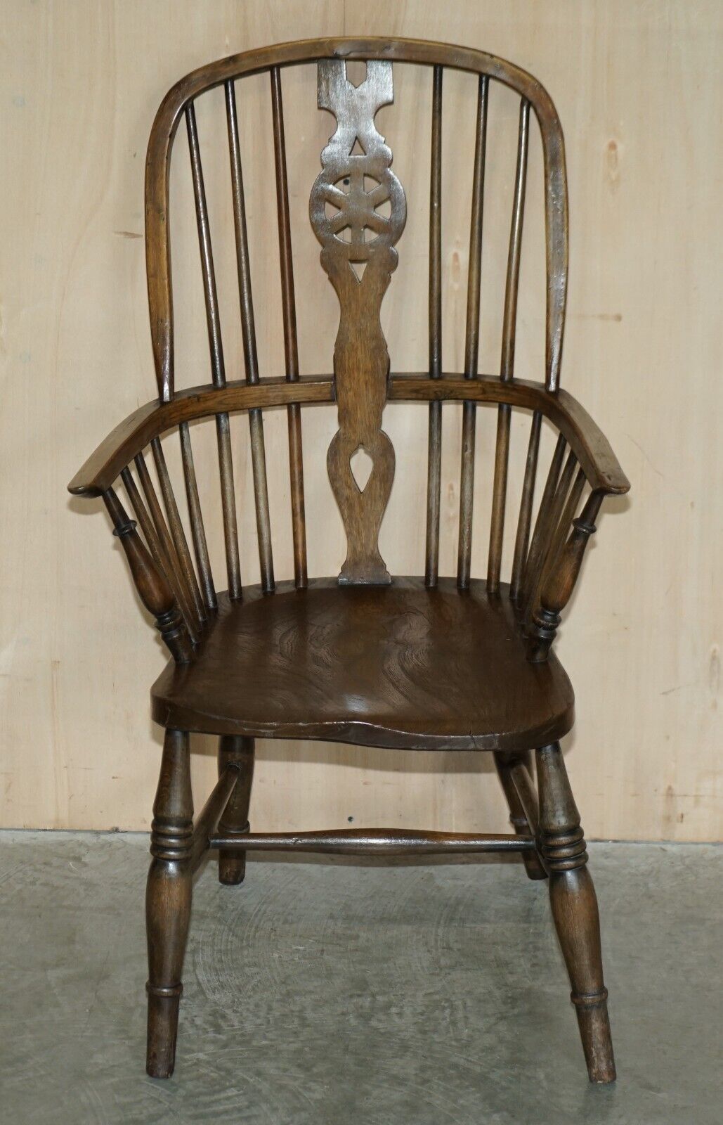 Victorian Antique 19th Century Elm Wheel Hoop Back West Country Windsor Armchair photo furniture