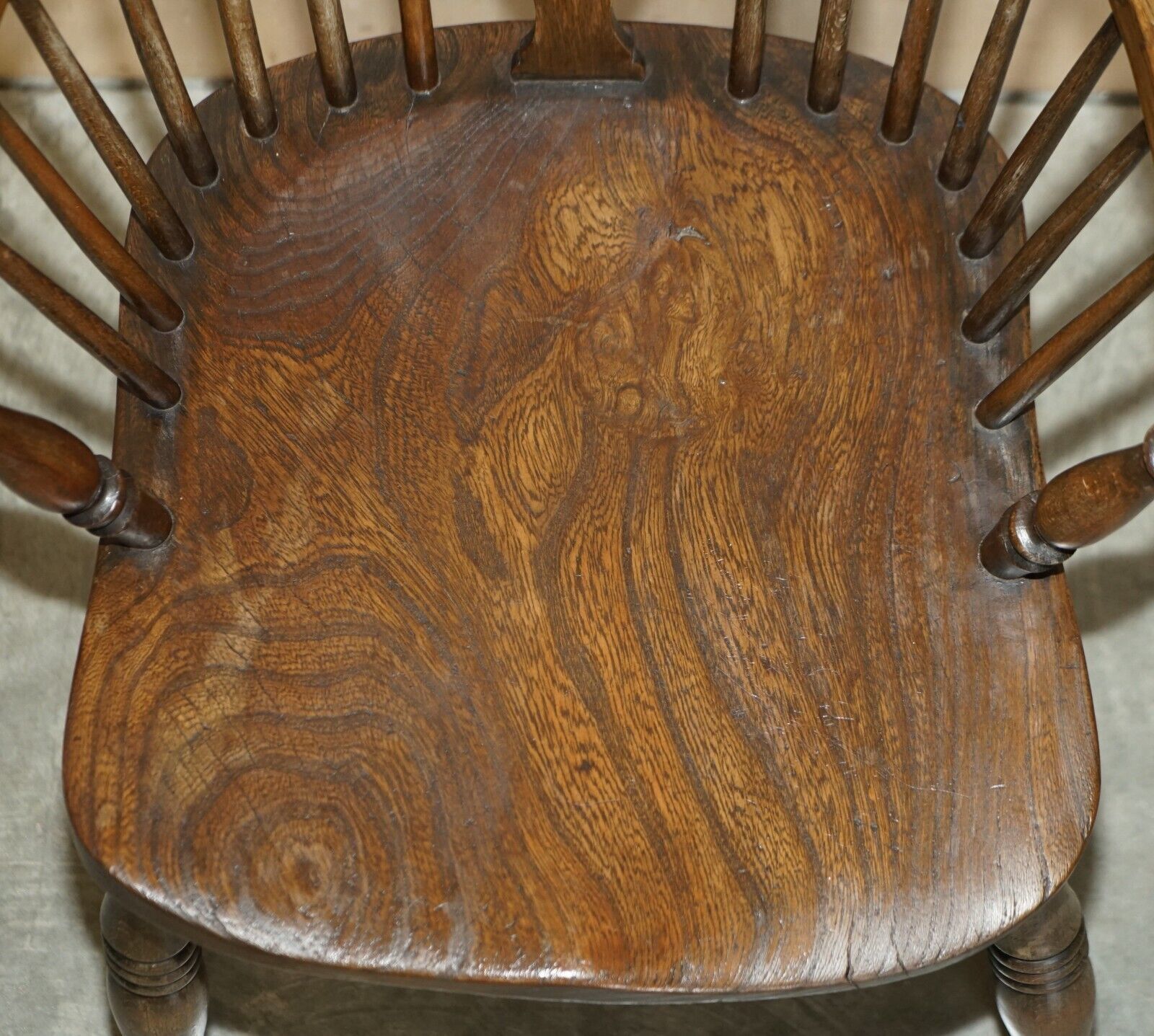 Victorian Antique 19th Century Elm Wheel Hoop Back West Country Windsor Armchair photo vintage
