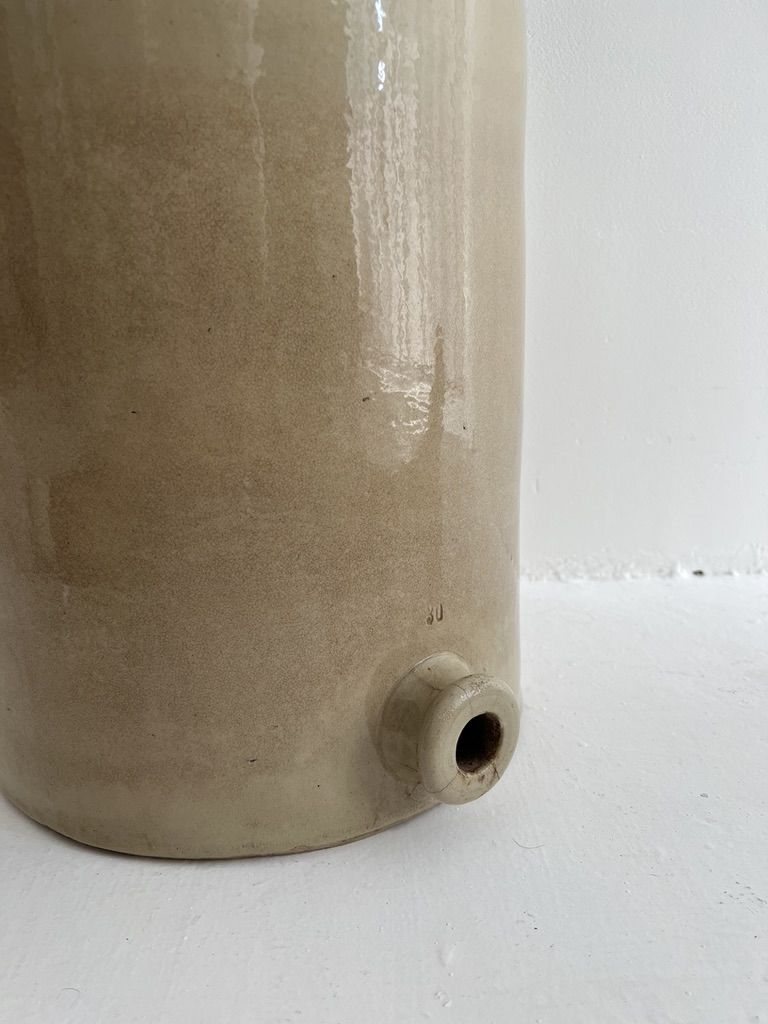 19th Century French Large Stoneware Fermentation Jar photo for sale