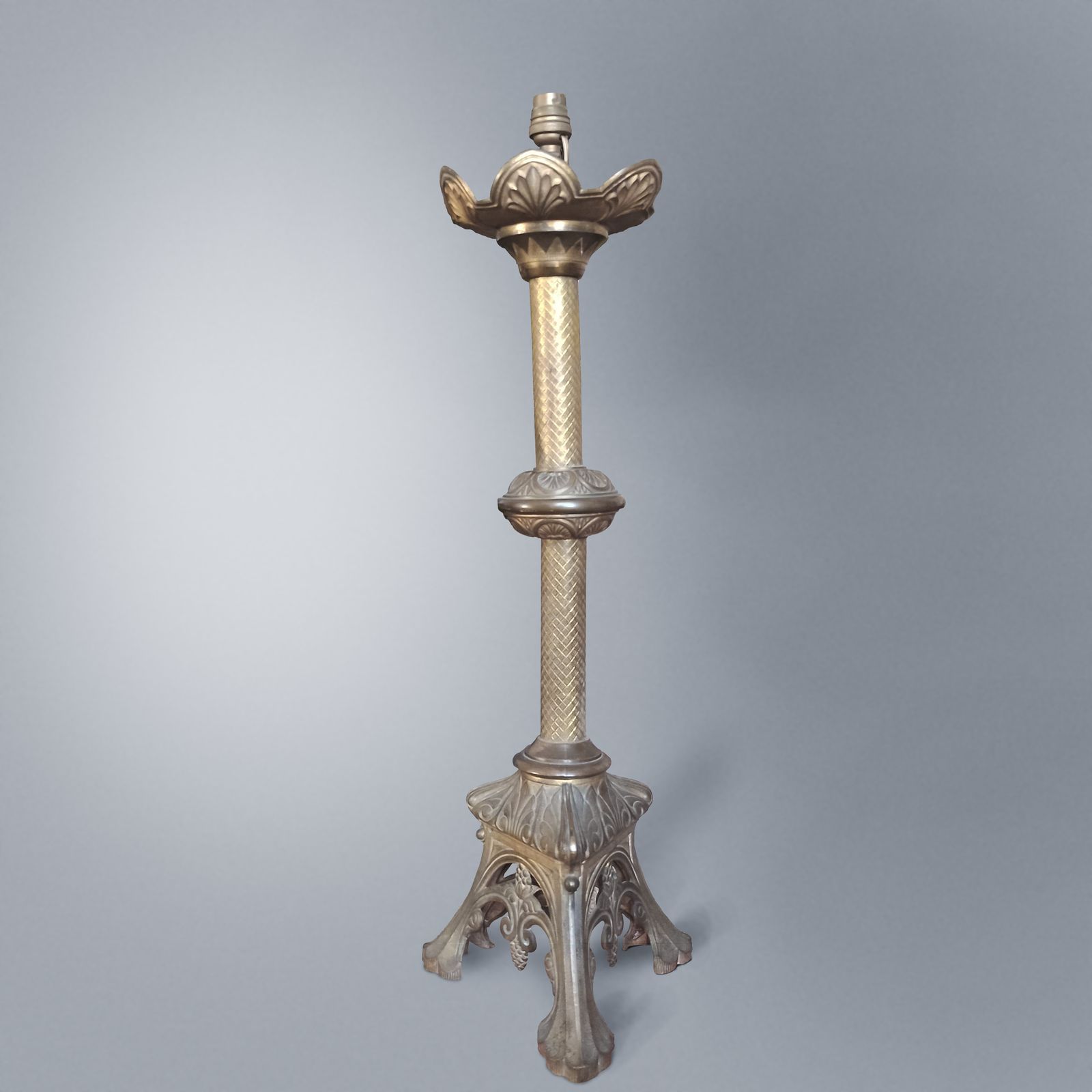 Early 19th Century Ecclesiastical Gilt Bronze Candlestick Lamp