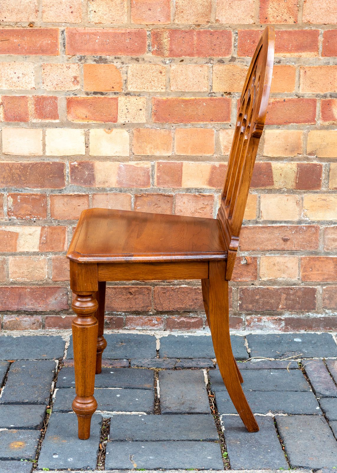 Gothic Revival Steeple Back Oak Chair Pugin Style Carved Hall Chair Tiger Oak Ecclesiastical photo buy