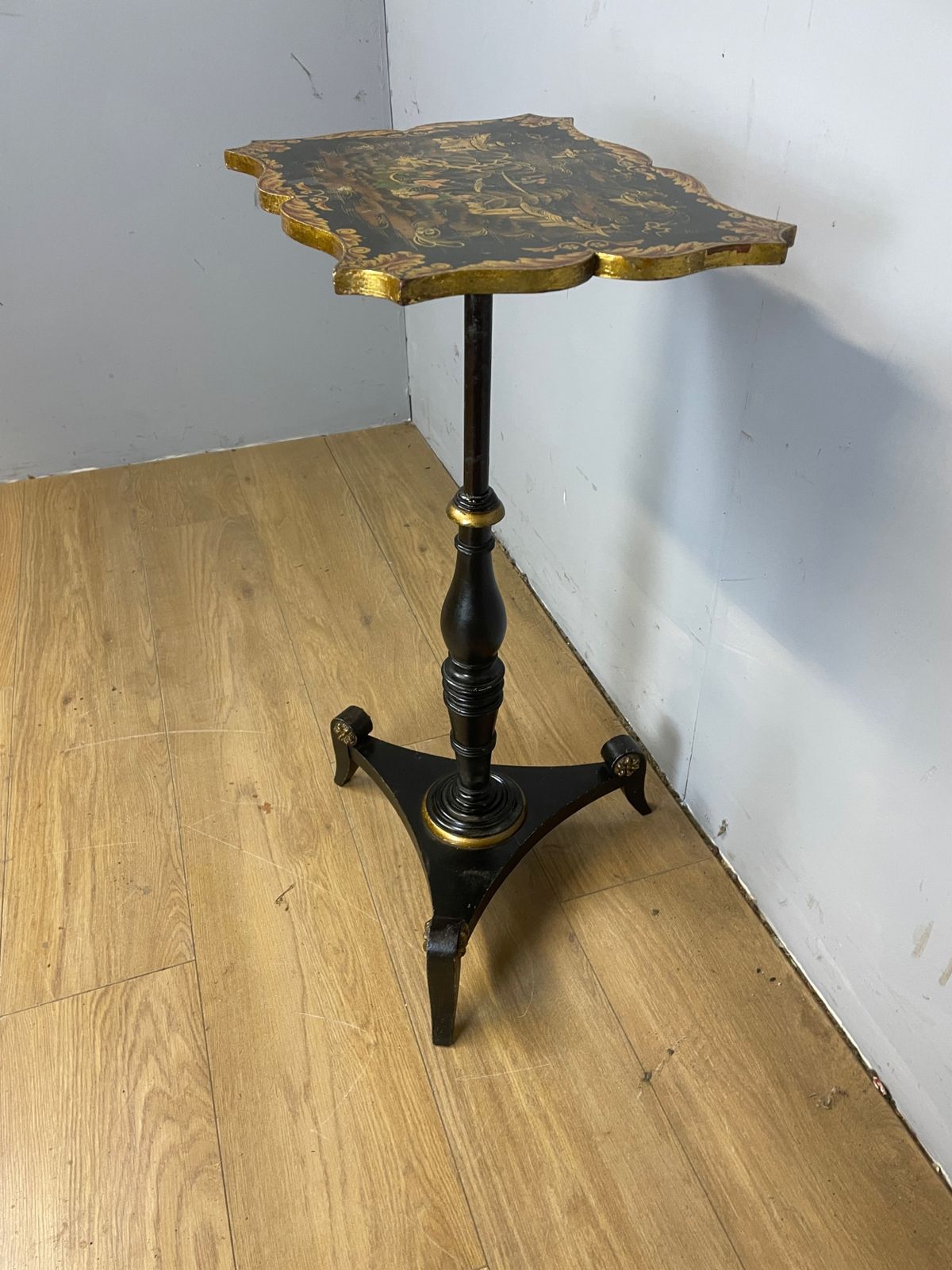 C19th Chinoiserie Wine Table With Ebonised Tripartite Base photo buy