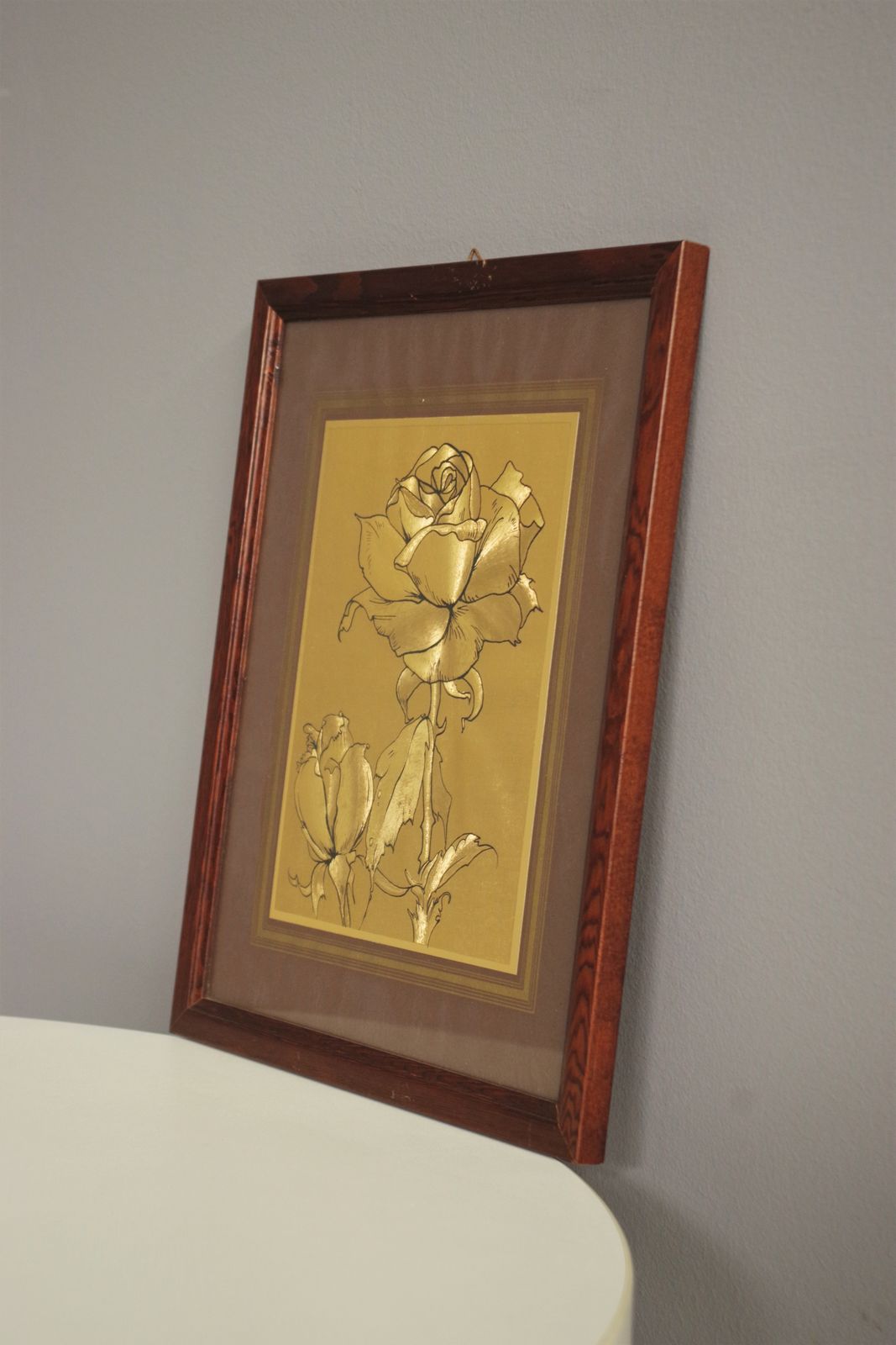 Picture With Rose In Gold From The 70s photo Art