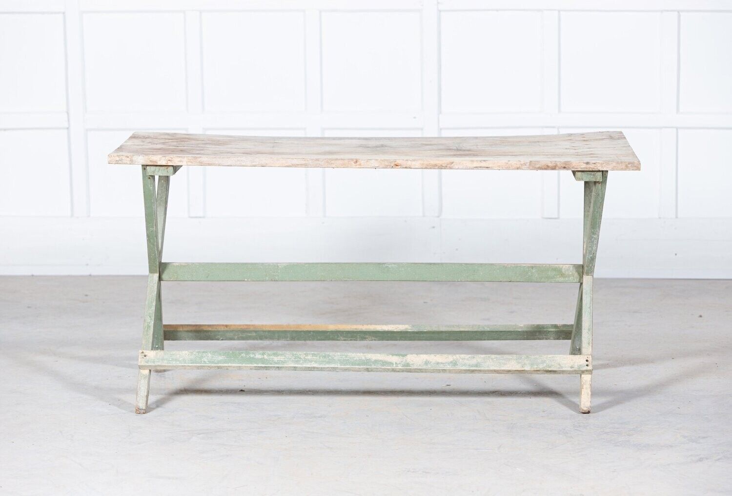 19thc French Painted Green Fruitwood Tavern Table photo Furniture