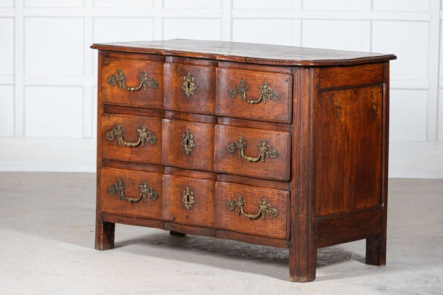 18thc French Walnut Bombe Chest Commode photo furniture