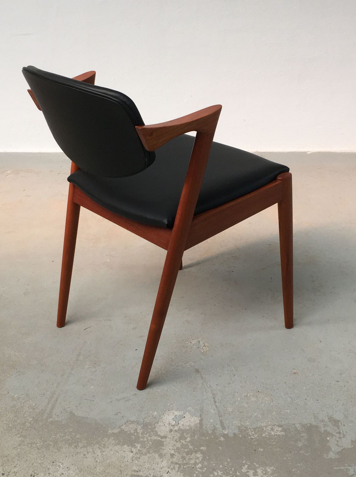 photo for sale Kai Kristiansen Six Fully Restored Teak Dining Chairs Inc. Custom Reupholstry