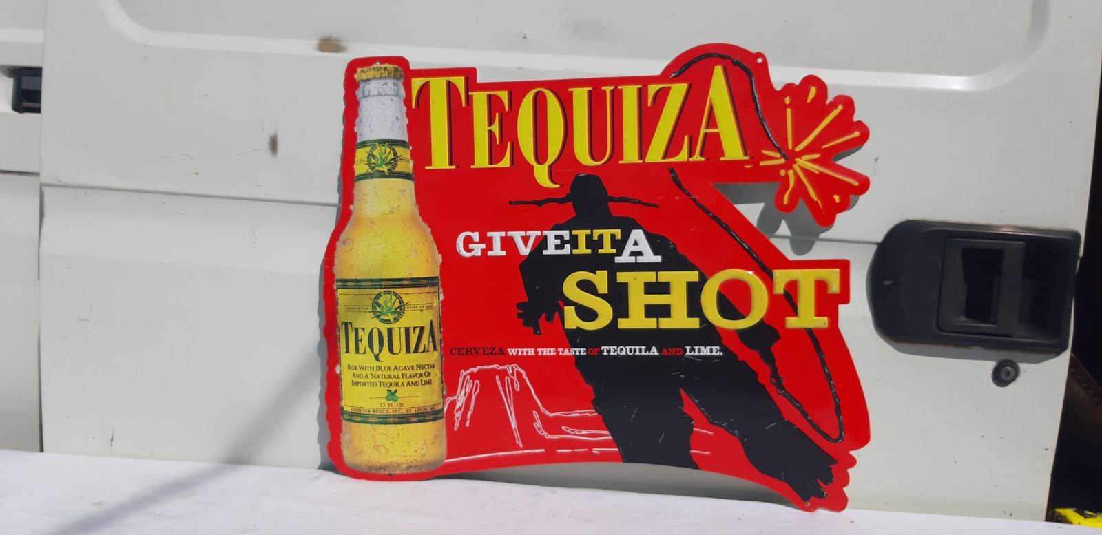 American Tole Advertising Plate Tequiza Cerveza St Louis