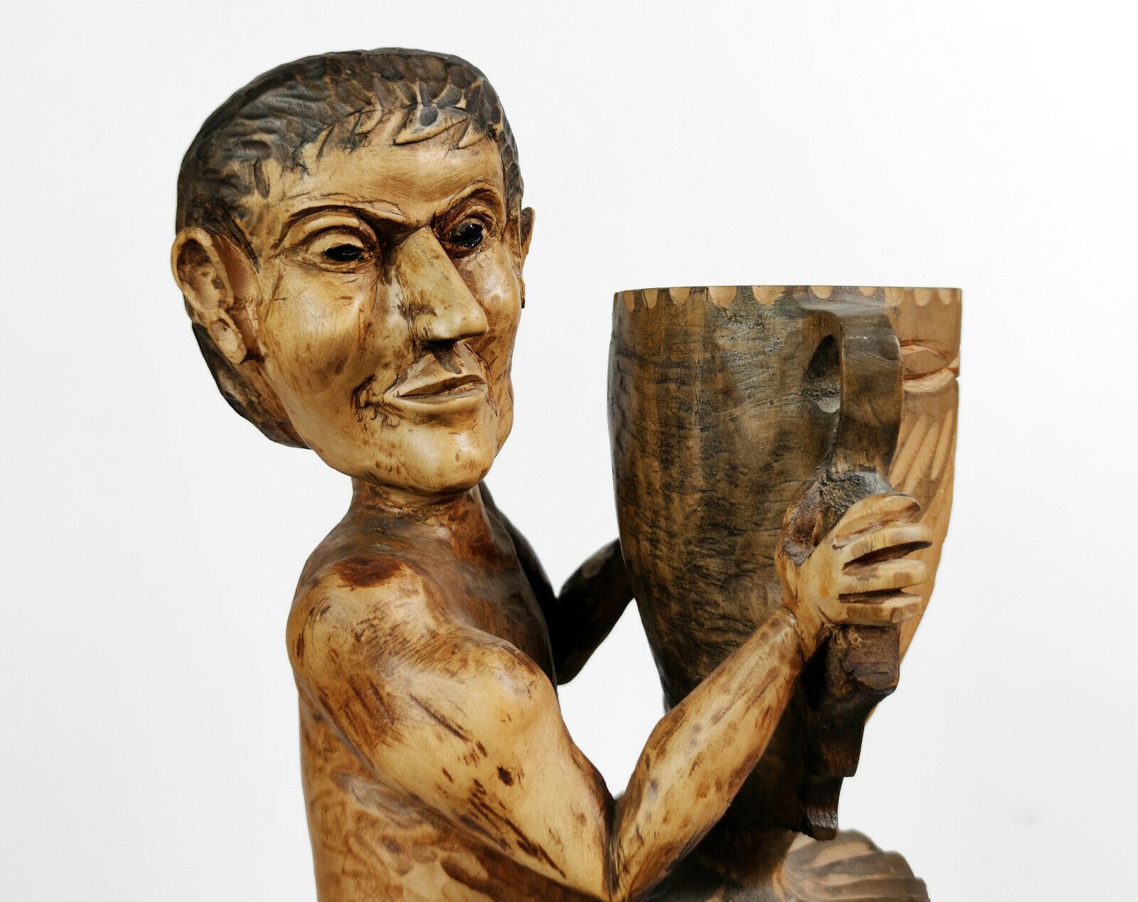 Huge Wooden Folk Art Circus Sculpture   Frank Lentini, 3 Legged Football Player photo Art