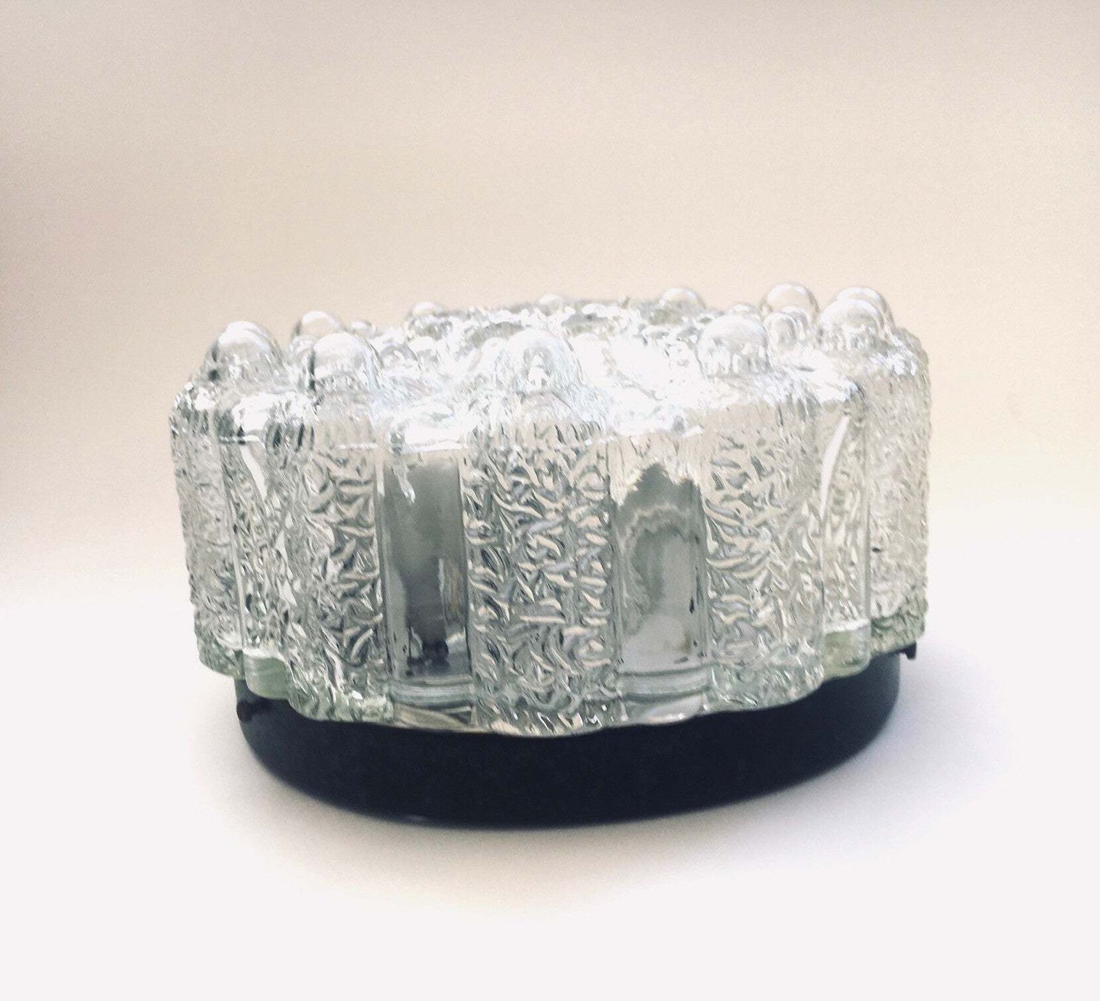 1960's Raised Flower Glass Sconce Wall Lamp By Rzb Leuchten photo 122.76