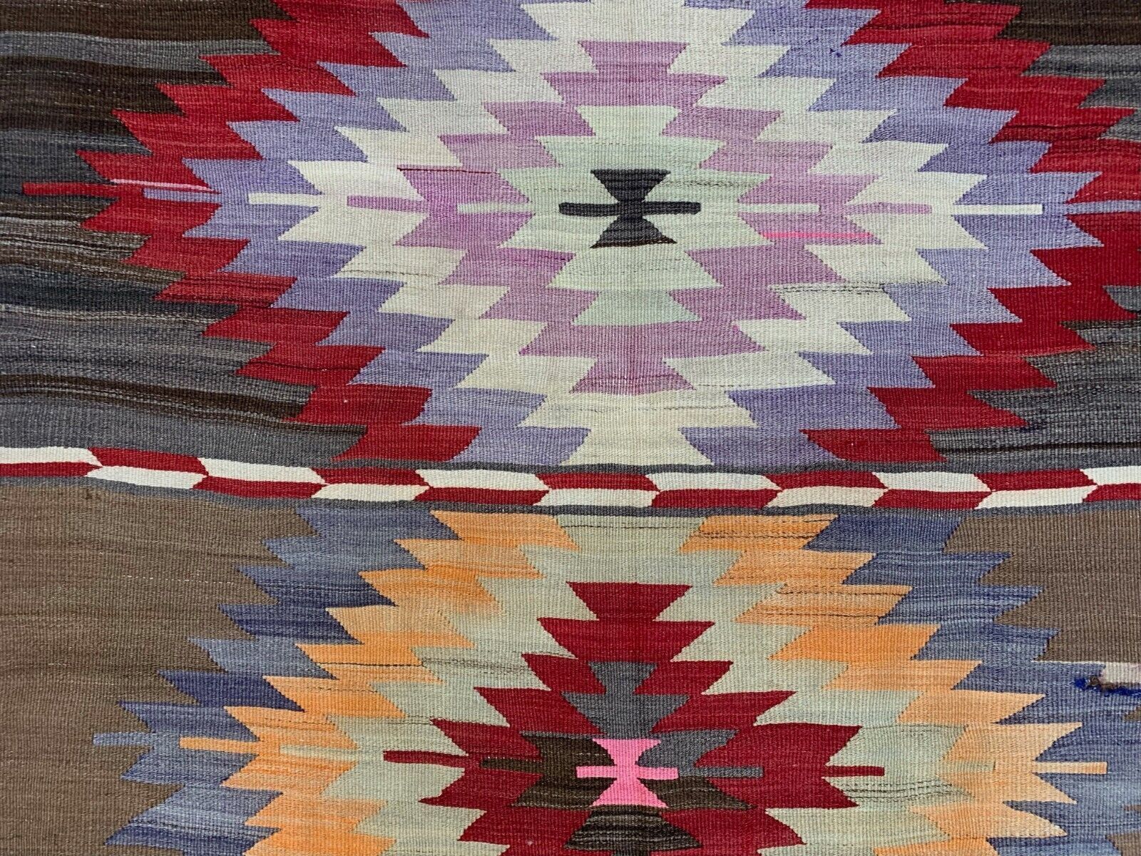 Vintage Turkish Kilim 300x134 Cm Wool Kelim Rug Large Wide Runner photo 635.0