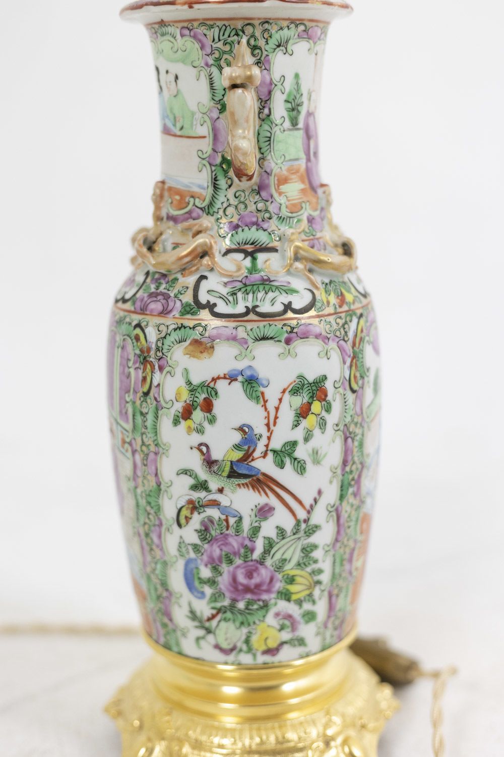 Pair Of Lamps In Porcelain Of Canton And Bronze, Circa 1880 photo Lighting