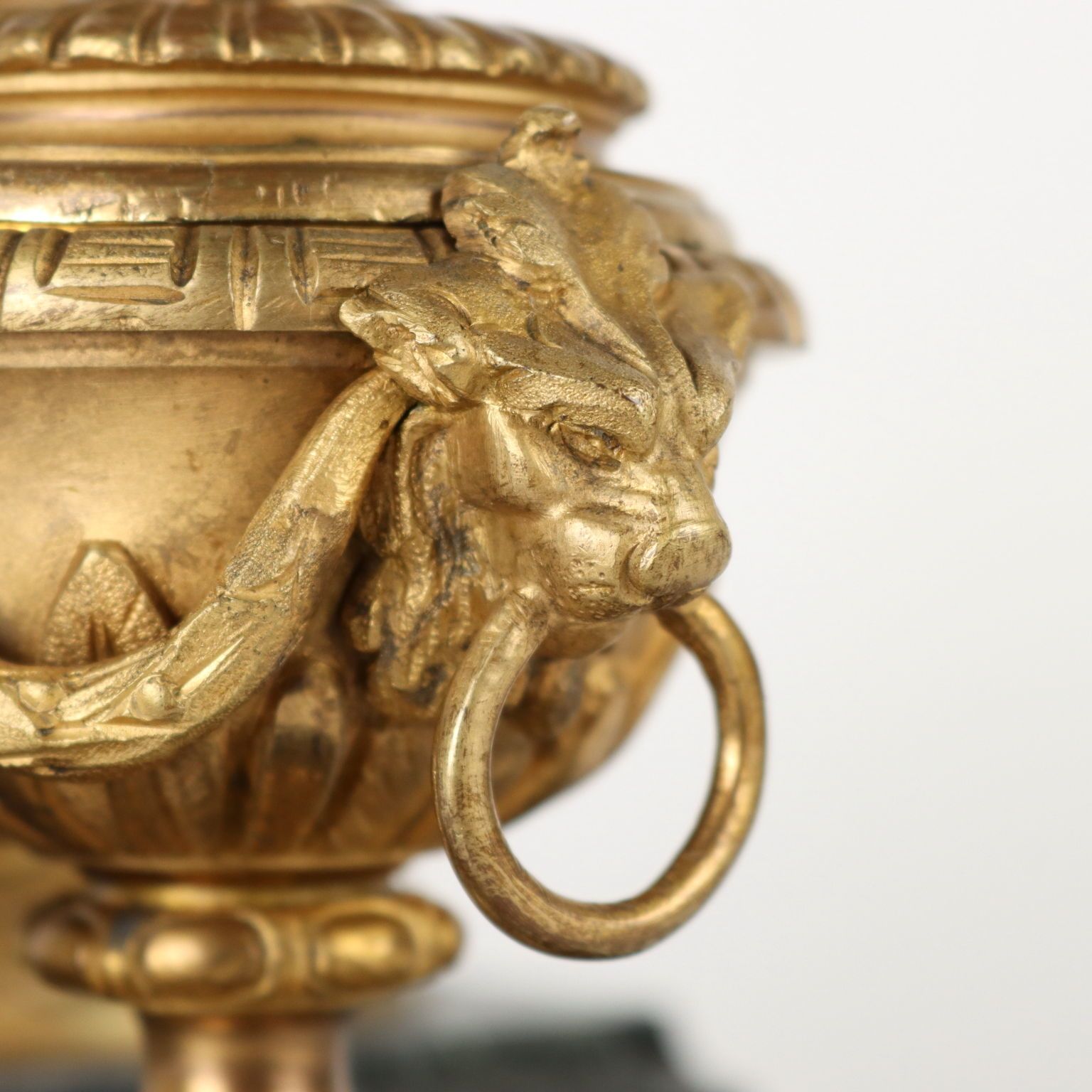 Inkwell By Jean Marie Pigalle Bronze Marble France XIX Century photo vintage